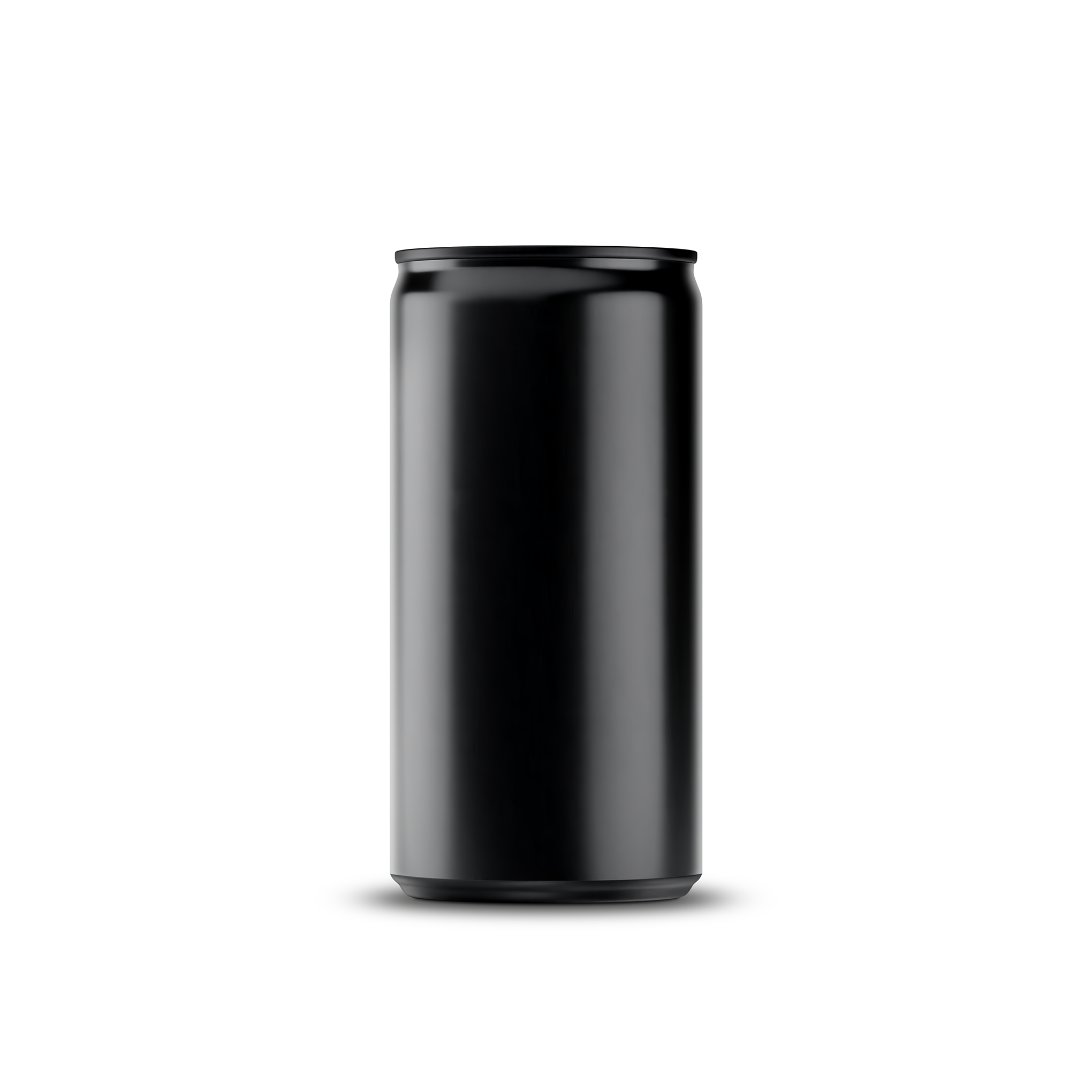 200ml 7oz slim can mockup template – black brushed finish, blank label area | Photoshop PSB | SIDEPEACE