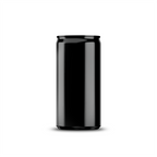 200ml 7oz slim can mockup template – black chrome finish, blank label area | Photoshop PSB | SIDEPEACE