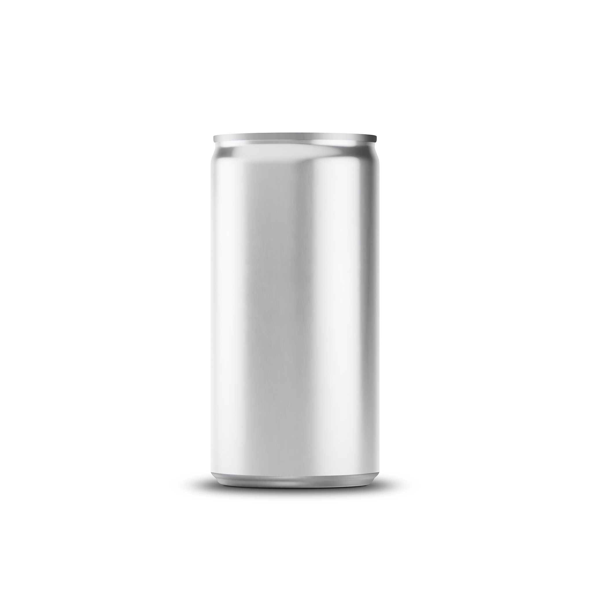 200ml 7oz slim can mockup template – silver brushed finish, blank label area | Photoshop PSB | SIDEPEACE