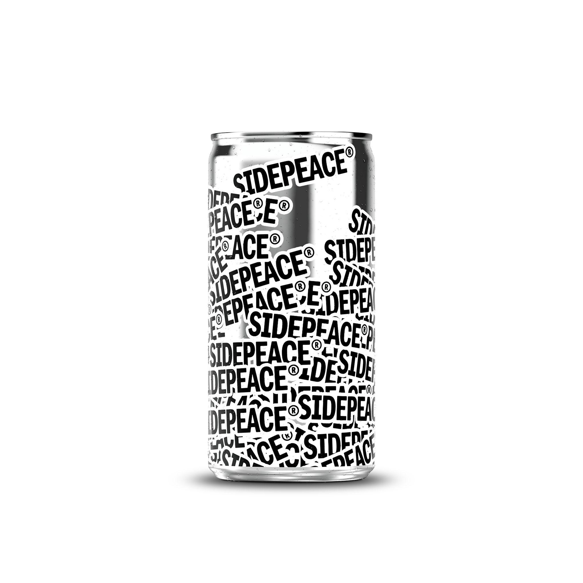 200ml 7oz slim can mockup template with artwork applied and condensation effect – Photoshop PSB | SIDEPEACE