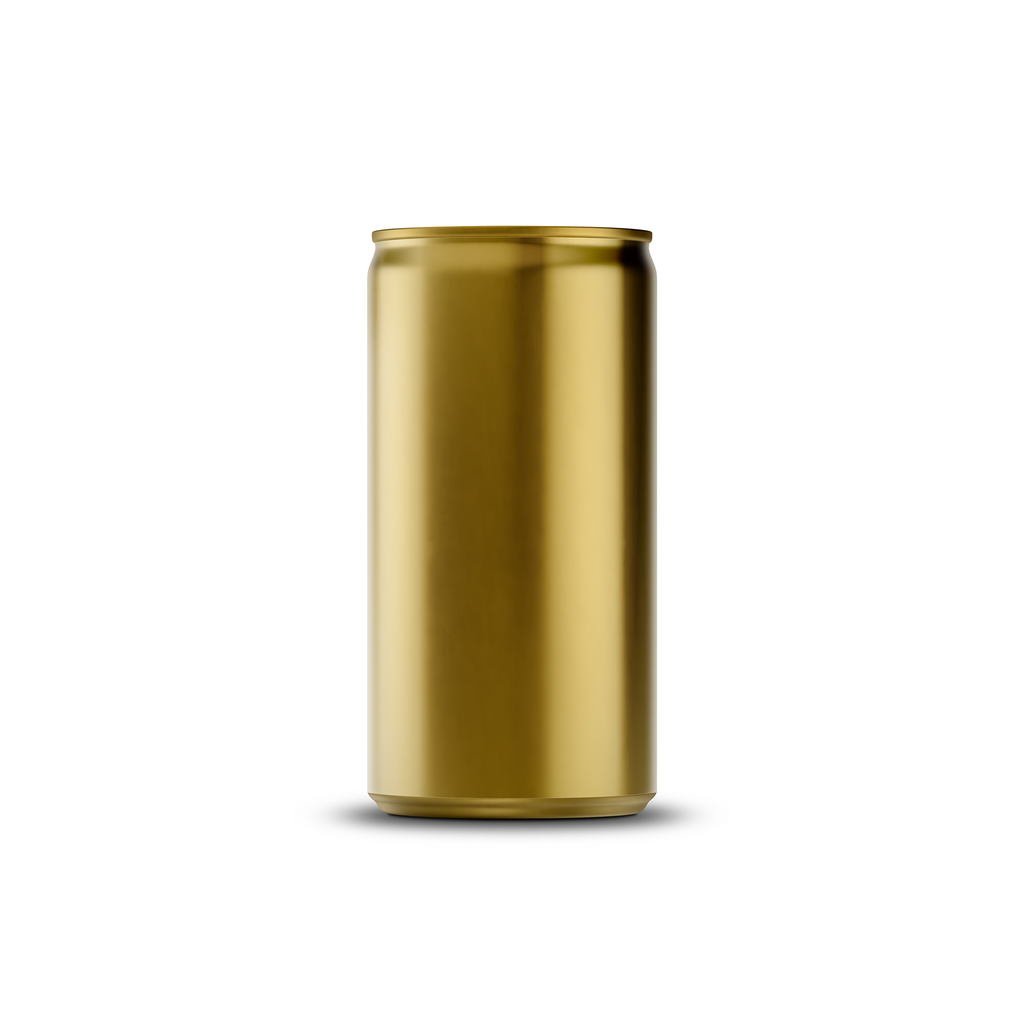 250ml 8oz sleek can mockup template – gold brushed finish, blank label area | Photoshop PSB | SIDEPEACE