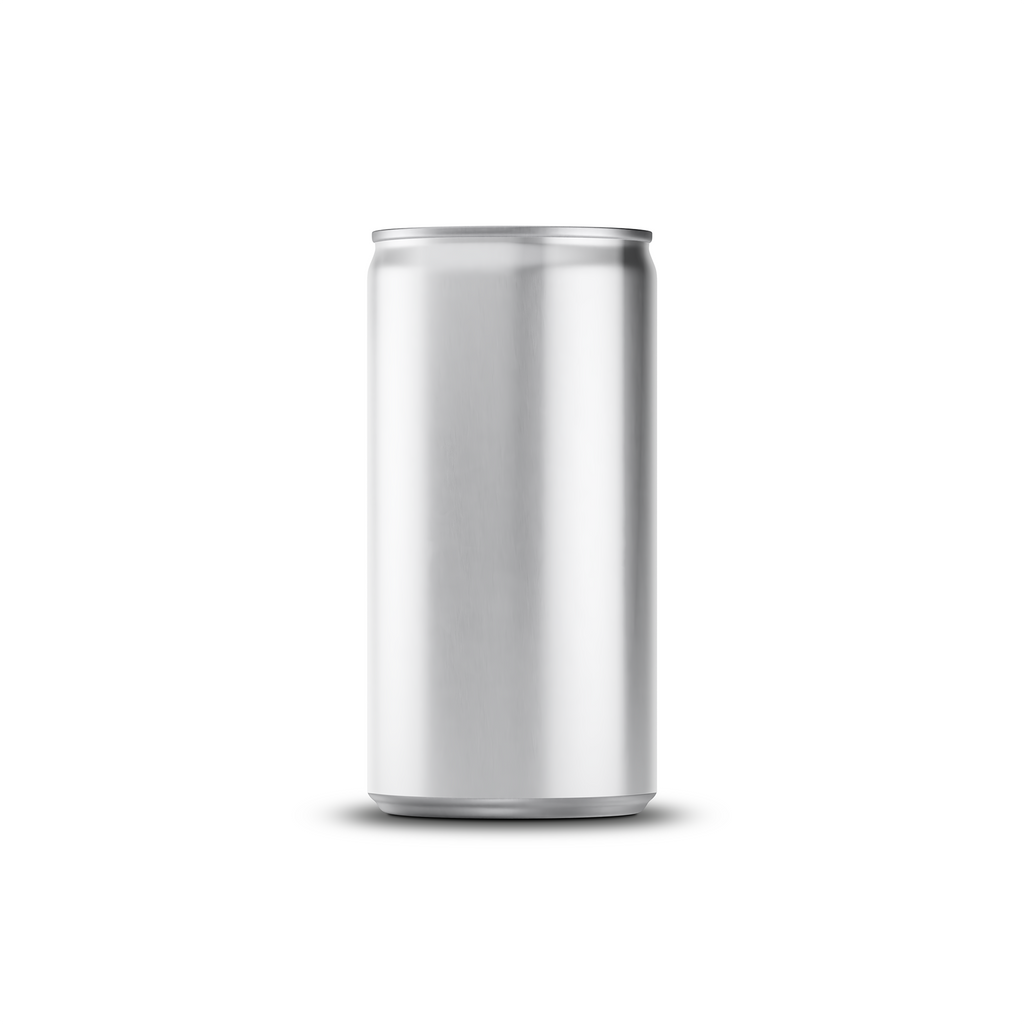 250ml 8oz sleek can mockup template – silver brushed finish, blank label area | Photoshop PSB | SIDEPEACE