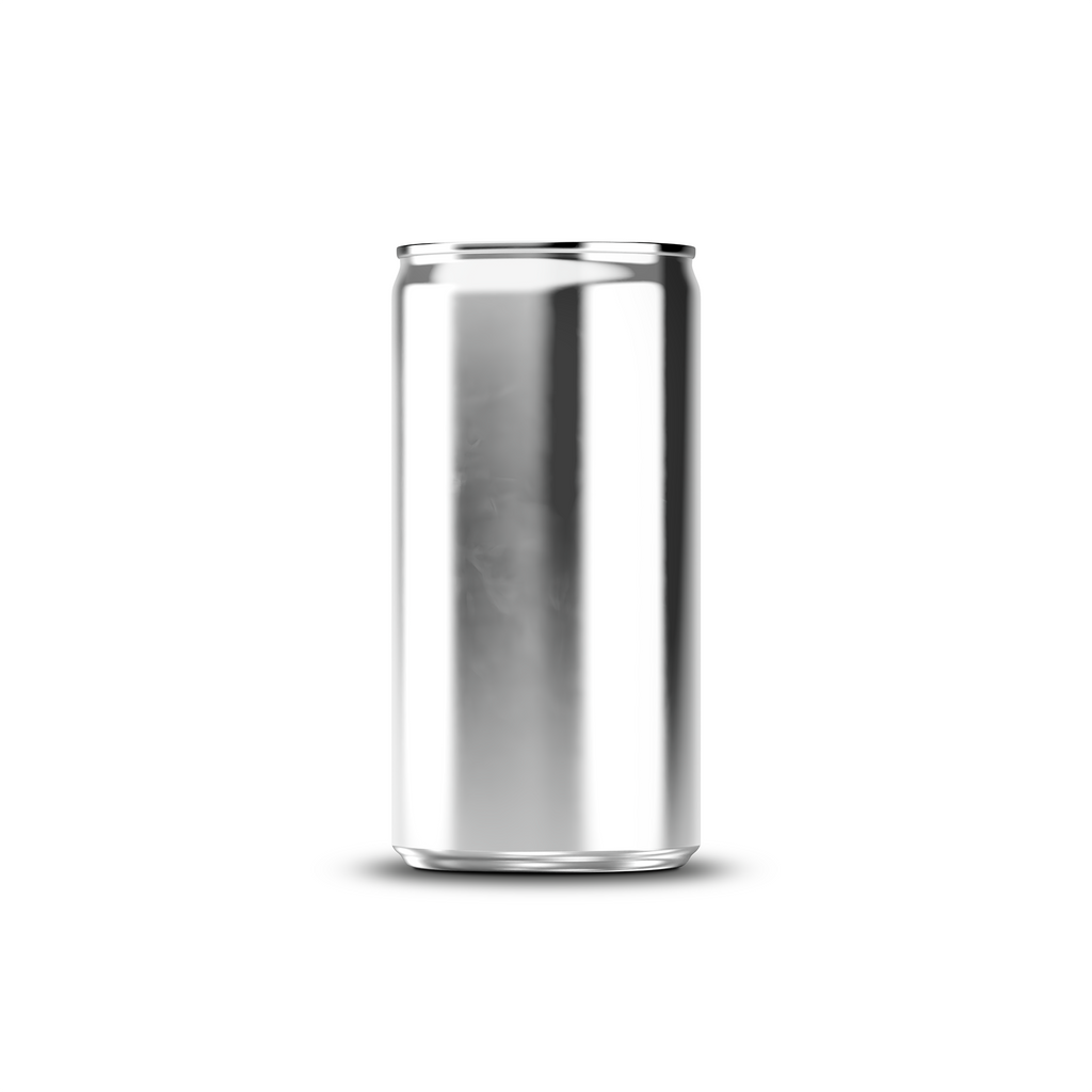 250ml 8oz sleek can mockup template – silver chrome finish, blank label area | Photoshop PSB | SIDEPEACE