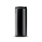 250ml 8oz slim can mockup template – black brushed finish, blank label area | Photoshop PSB | SIDEPEACE
