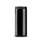 250ml 8oz slim can mockup template – black chrome finish, blank label area | Photoshop PSB | SIDEPEACE