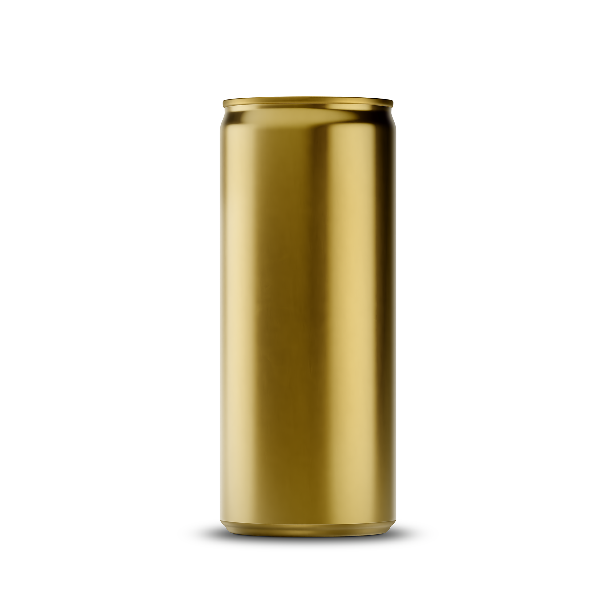 250ml 8oz slim can mockup template – gold brushed finish, blank label area | Photoshop PSB | SIDEPEACE