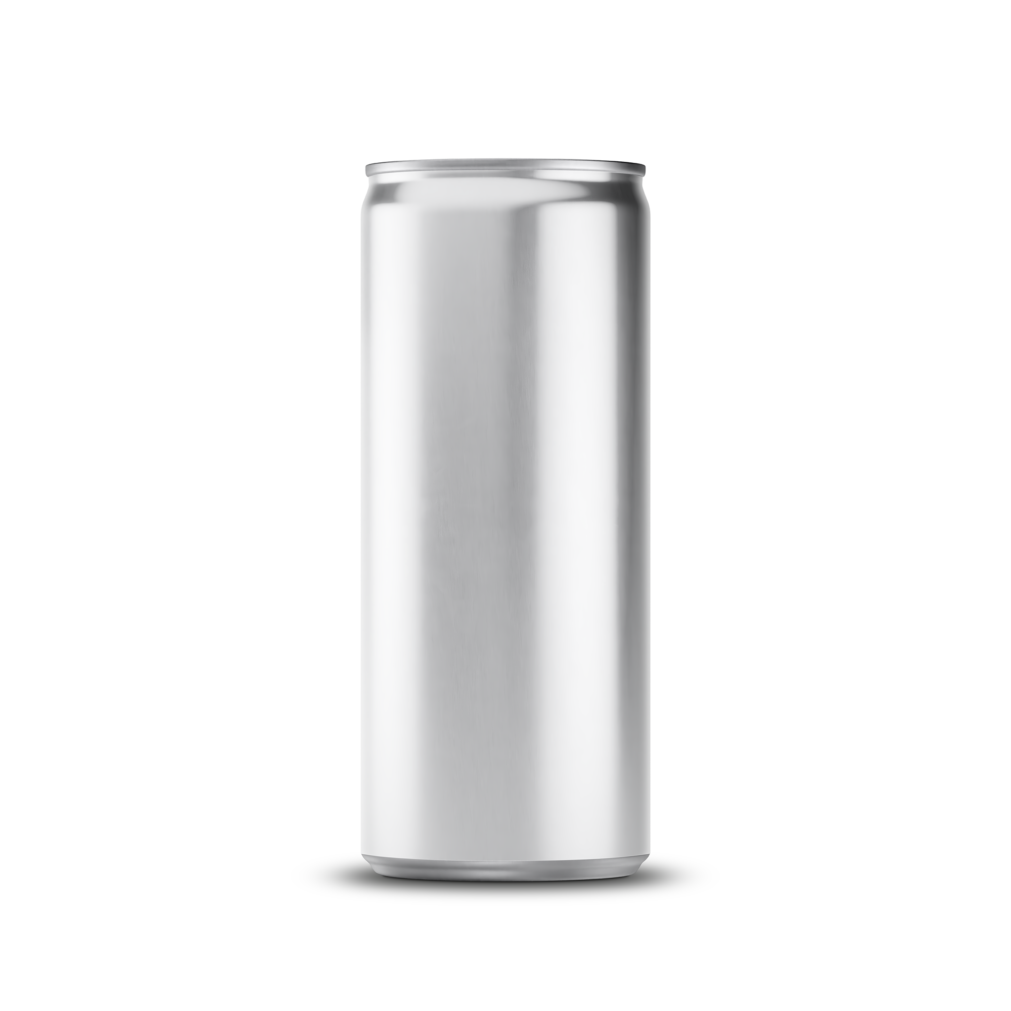 250ml 8oz slim can mockup template – silver brushed finish, blank label area | Photoshop PSB | SIDEPEACE