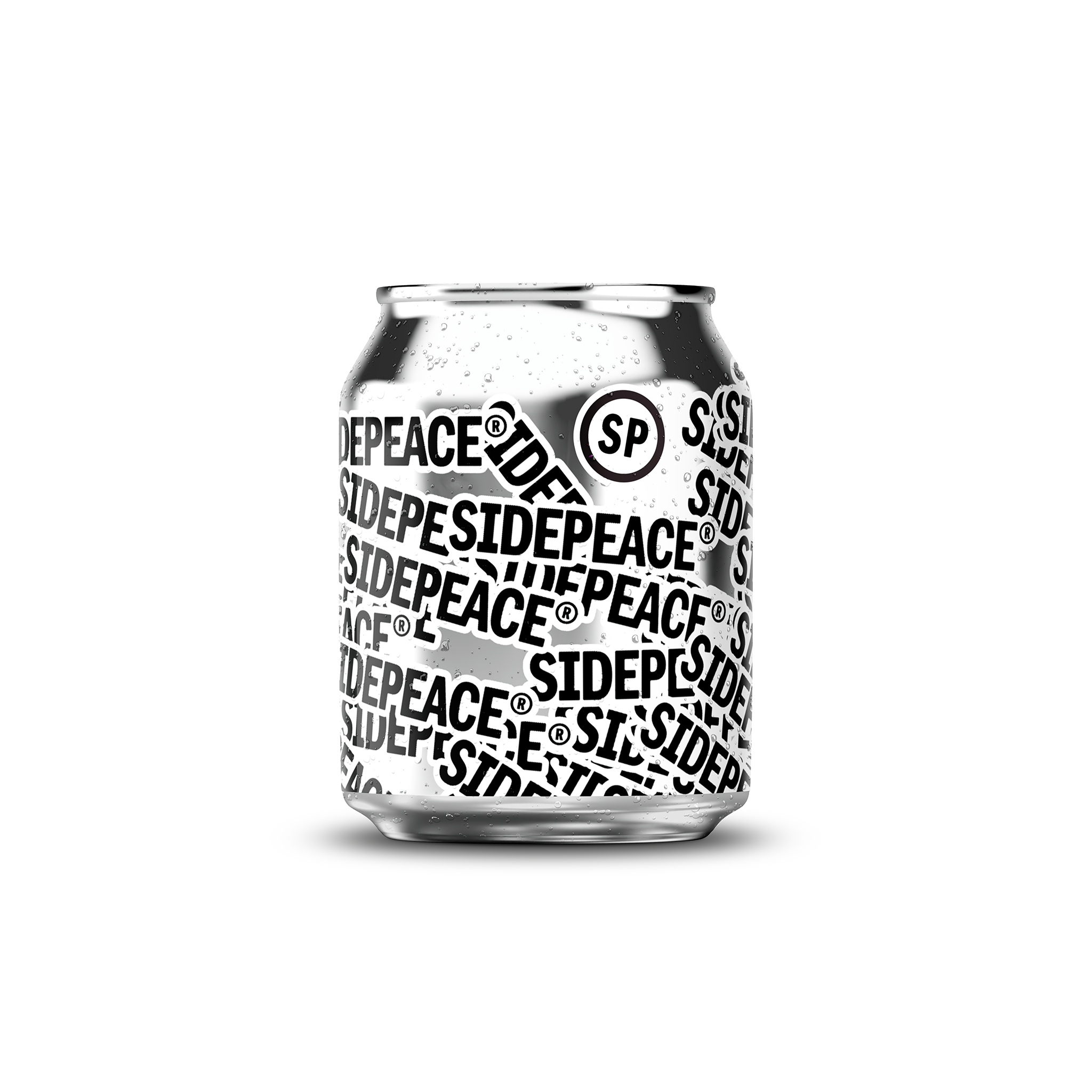 250ml classic can mockup template with artwork applied and condensation effect – Photoshop PSB | SIDEPEACE