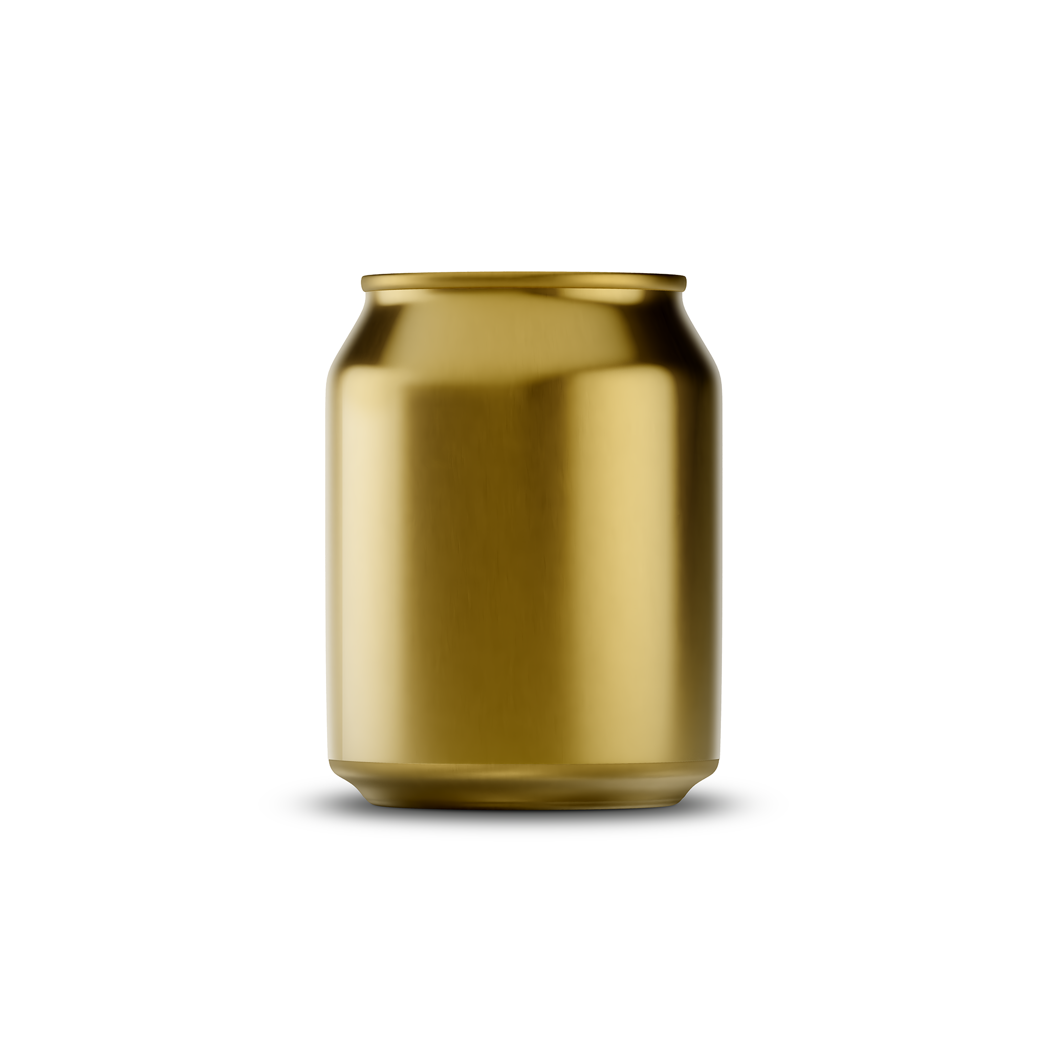 250ml classic can mockup template – silver brushed finish, blank label area | Photoshop PSB | SIDEPEACE