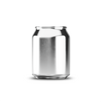 250ml classic can mockup template – silver chrome finish, blank label area | Photoshop PSB | SIDEPEACE