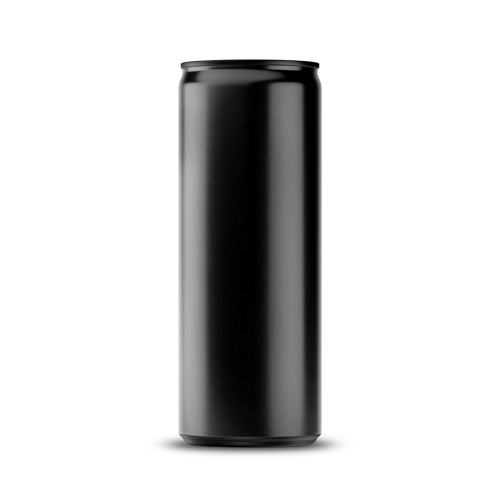 275ml 9oz slim can mockup template – black brushed finish, blank label area | Photoshop PSB | SIDEPEACE