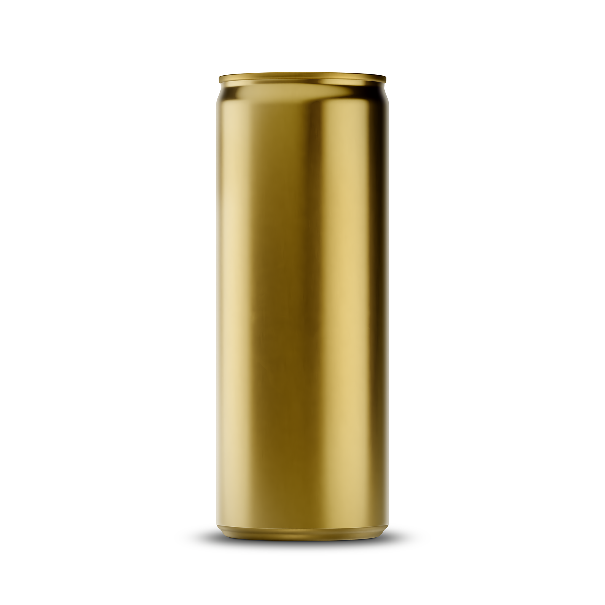 275ml 9oz slim can mockup template – gold brushed finish, blank label area | Photoshop PSB | SIDEPEACE