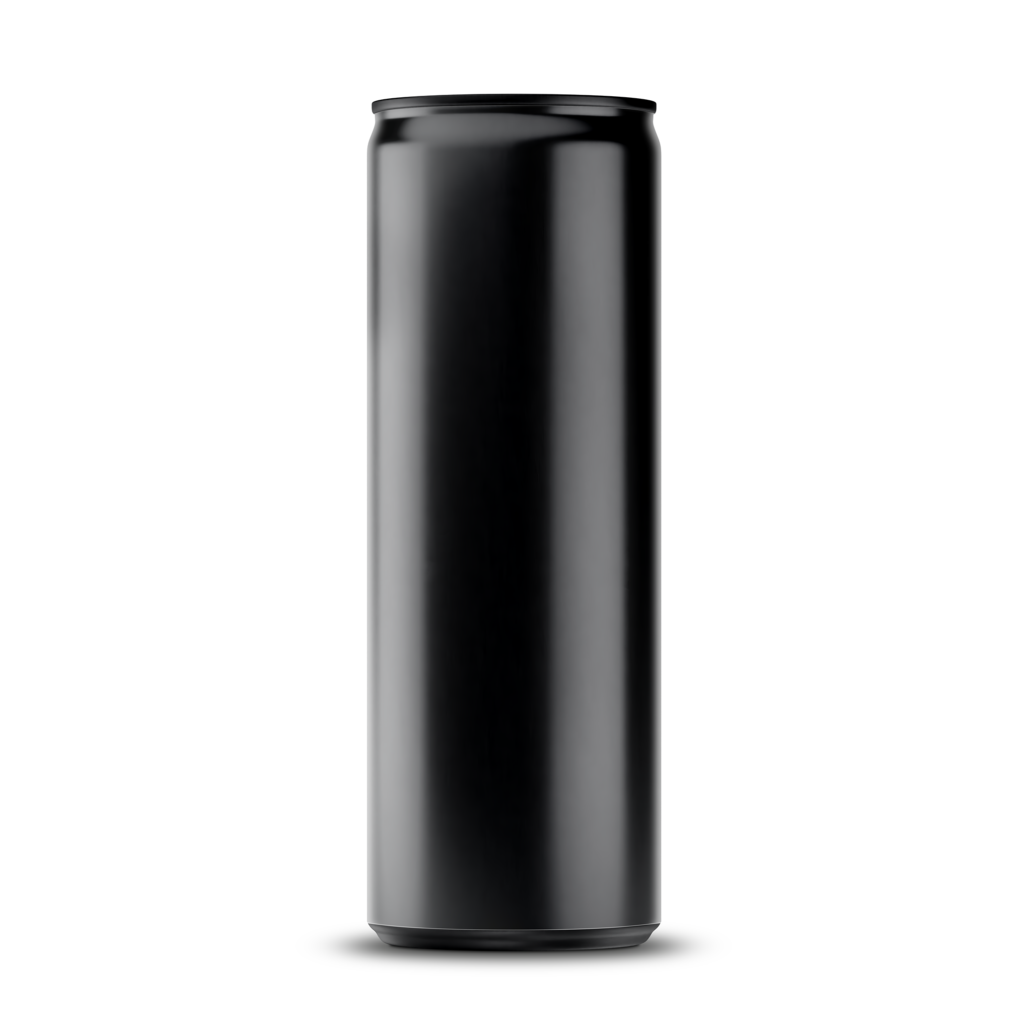 300ml 10oz slim can mockup template – black brushed finish, blank label area | Photoshop PSB | SIDEPEACE
