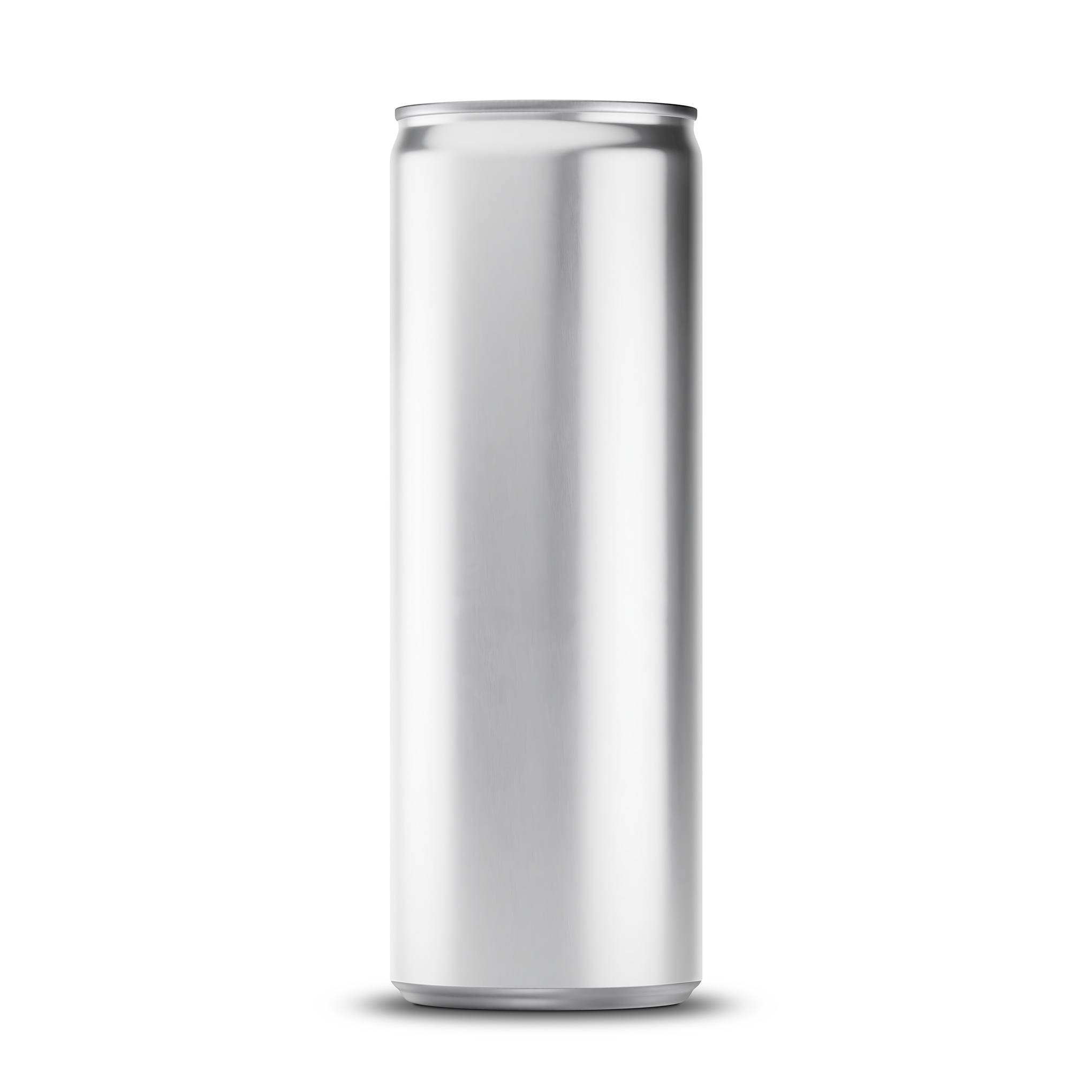 300ml 10oz slim can mockup template – silver brushed finish, blank label area | Photoshop PSB | SIDEPEACE