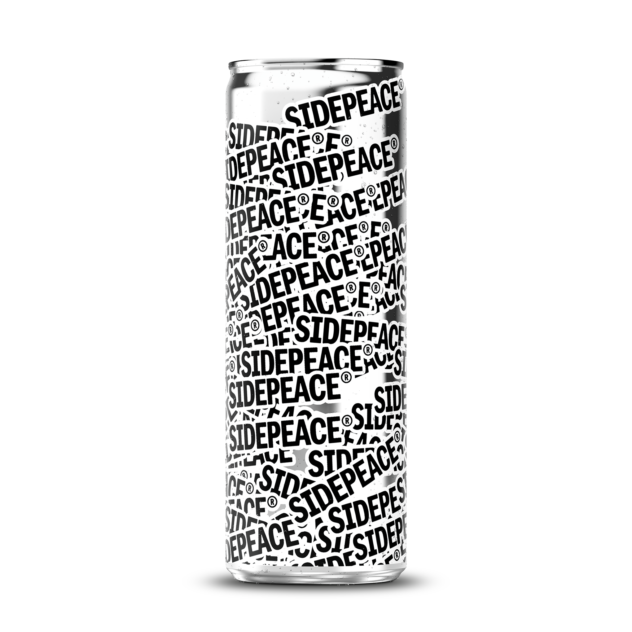 300ml 10oz slim can mockup template with artwork applied and condensation effect – Photoshop PSB | SIDEPEACE