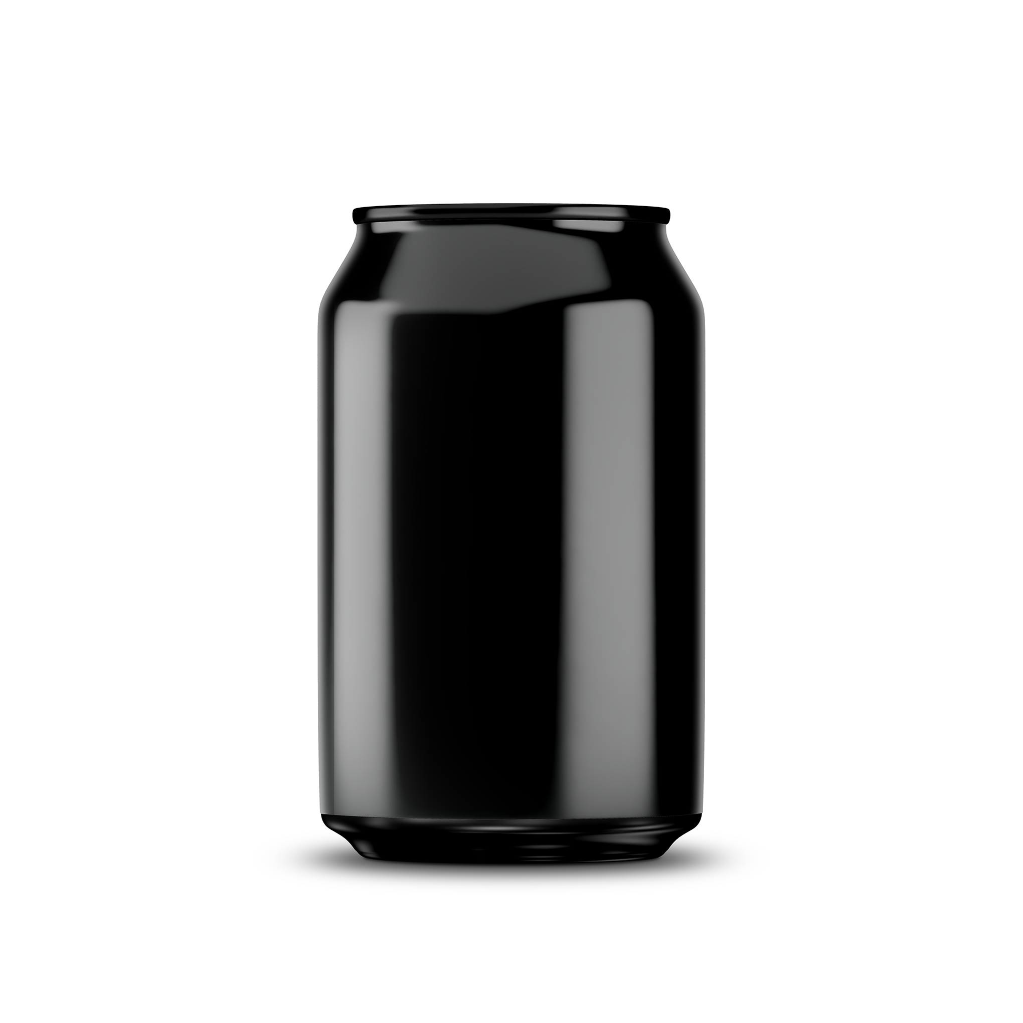 330ml 11oz classic can mockup template – black chrome finish, blank label area | Photoshop PSB | SIDEPEACE