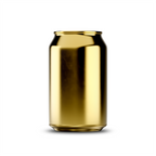 330ml 11oz classic can mockup template – gold chrome finish, blank label area | Photoshop PSB | SIDEPEACE