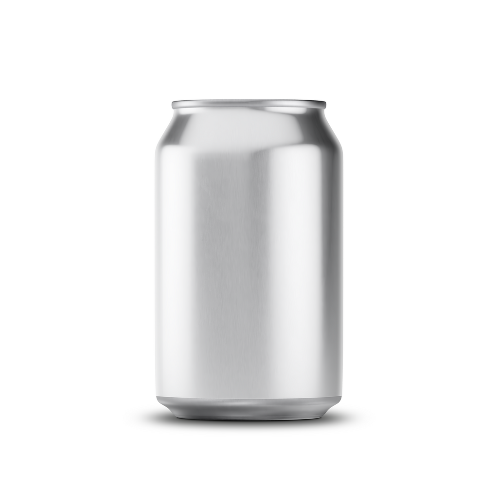 330ml 11oz classic can mockup template – silver brushed finish, blank label area | Photoshop PSB | SIDEPEACE