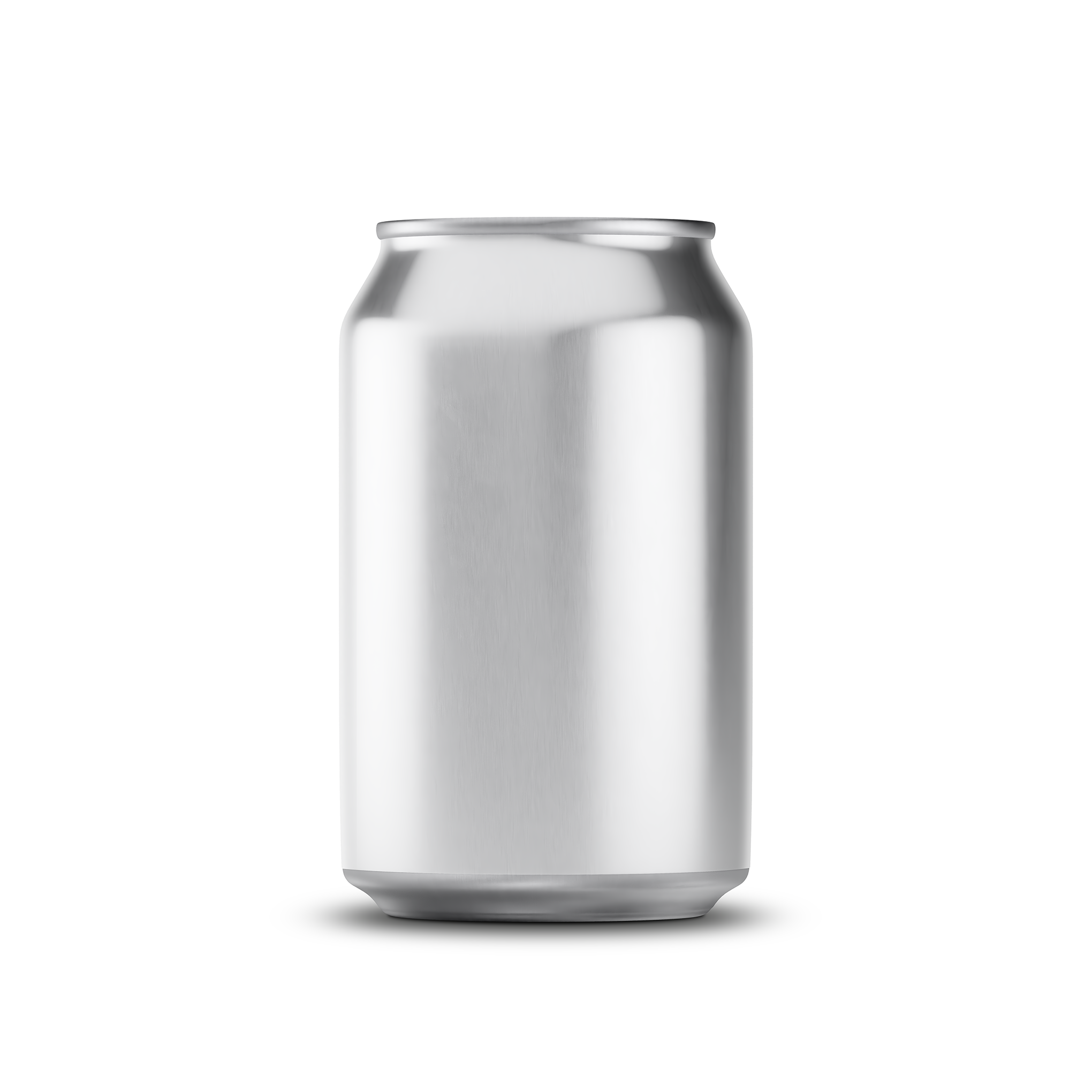 330ml 11oz classic can mockup template – silver brushed finish, blank label area | Photoshop PSB | SIDEPEACE
