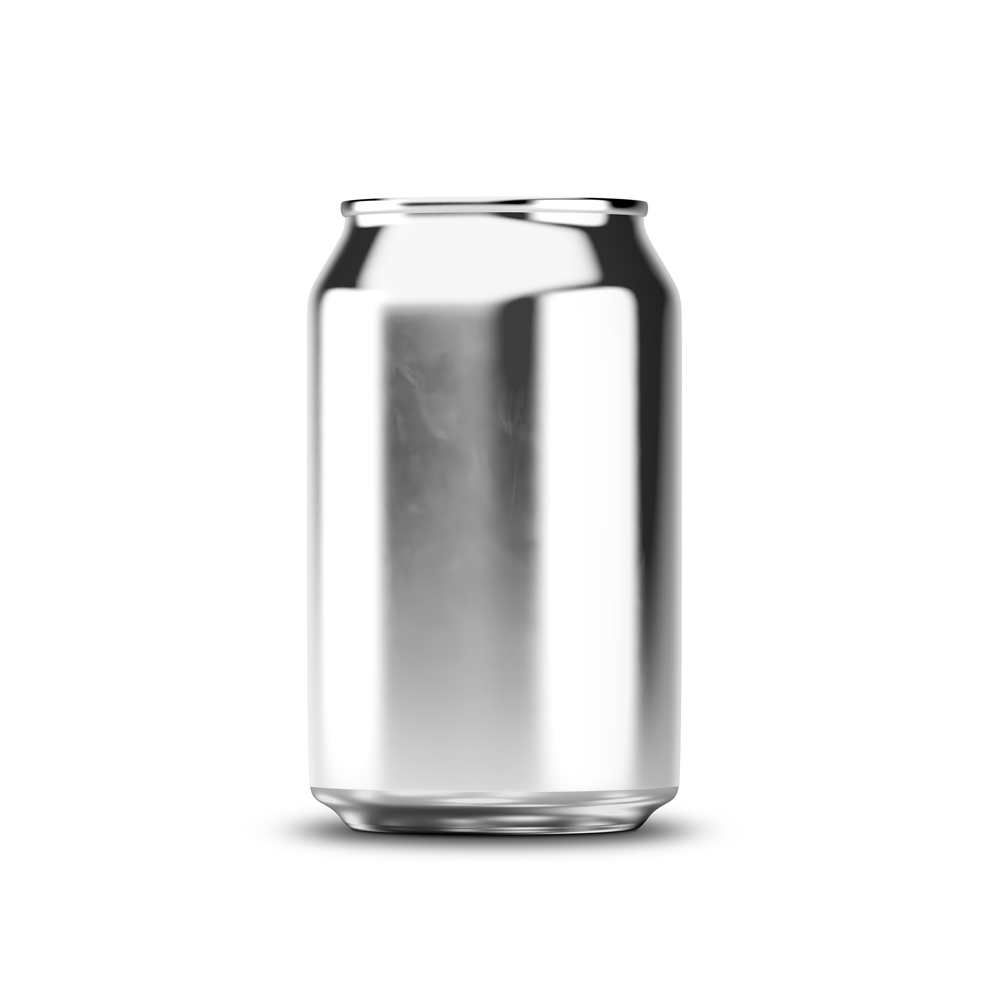 330ml 11oz classic can mockup template – silver chrome finish, blank label area | Photoshop PSB | SIDEPEACE