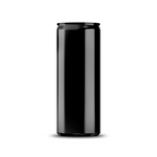 330ml 11oz sleek can mockup template – black chrome finish, blank label area | Photoshop PSB | SIDEPEACE