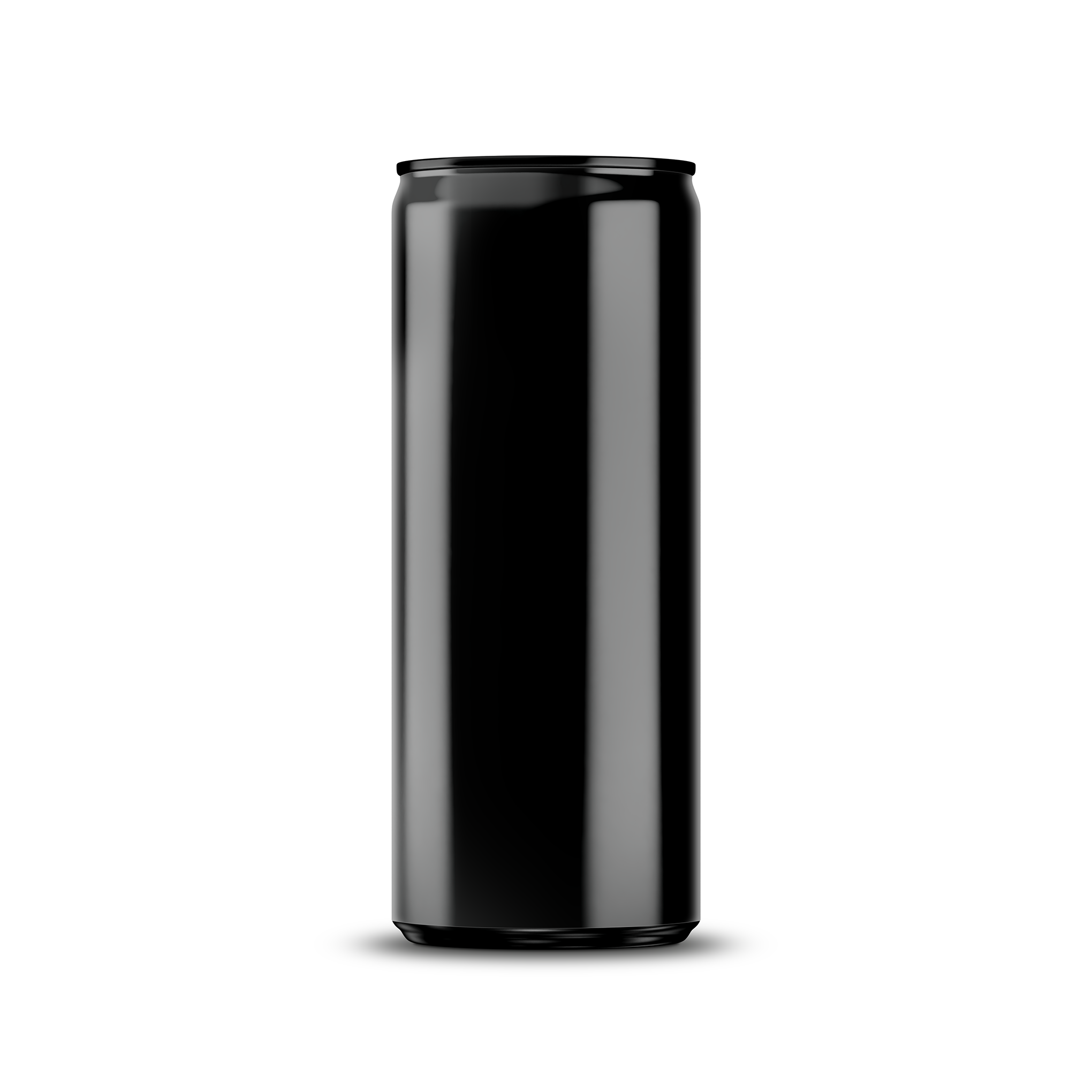 330ml 11oz sleek can mockup template – black chrome finish, blank label area | Photoshop PSB | SIDEPEACE