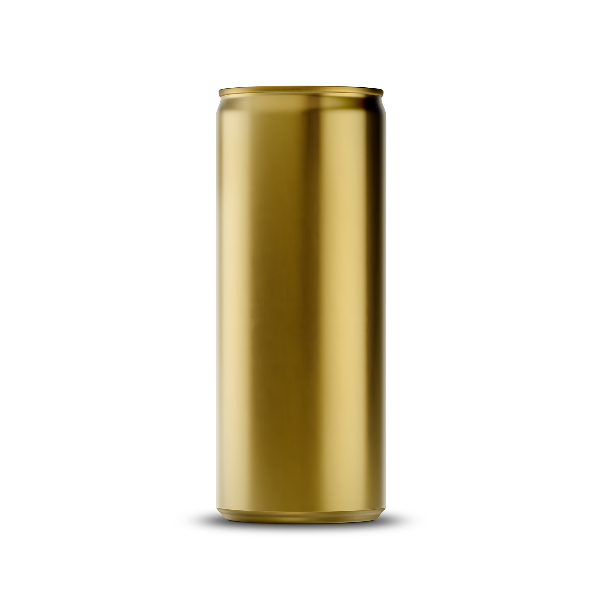 330ml 11oz sleek can mockup template – gold brushed finish, blank label area | Photoshop PSB | SIDEPEACE