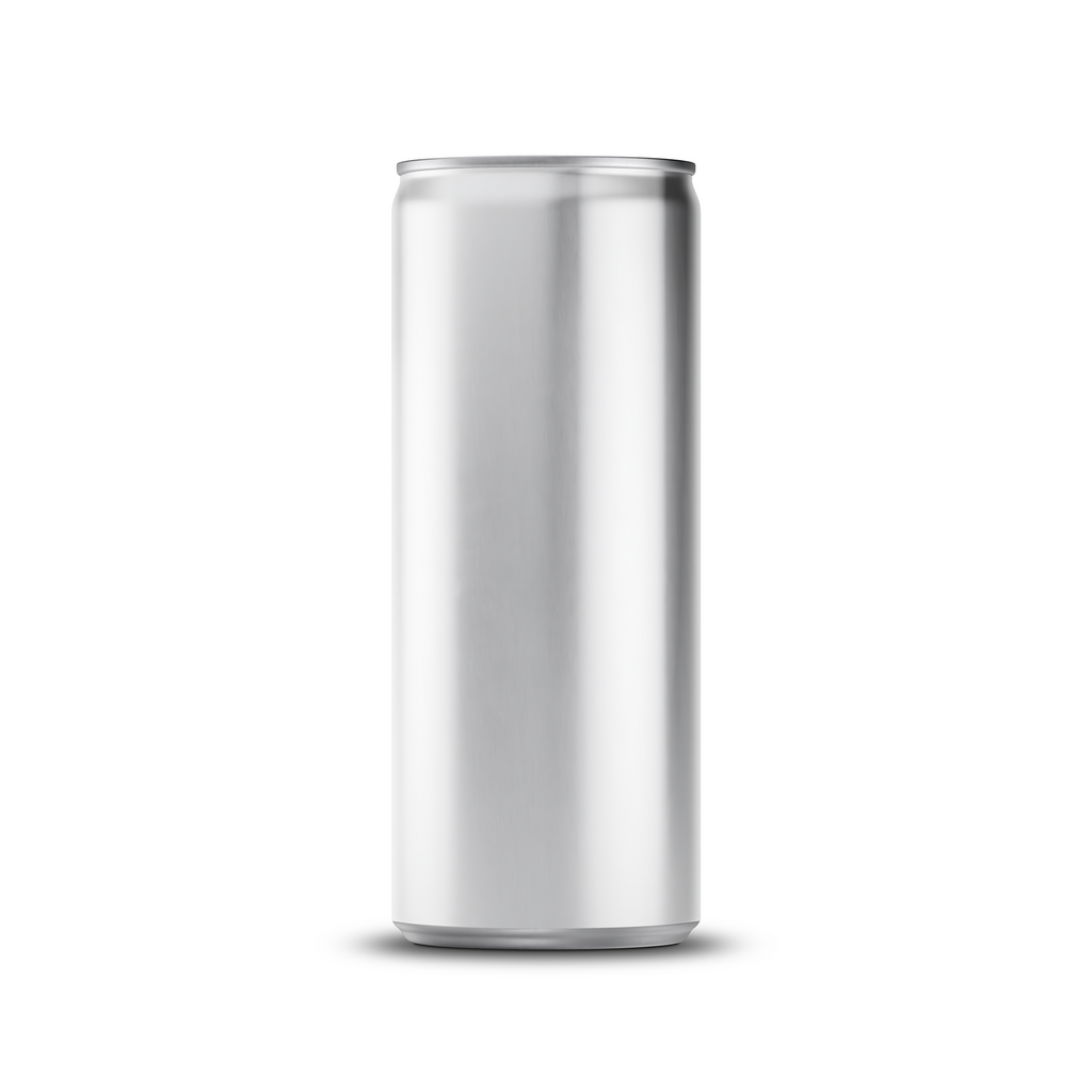 330ml 11oz sleek can mockup template – silver brushed finish, blank label area | Photoshop PSB | SIDEPEACE