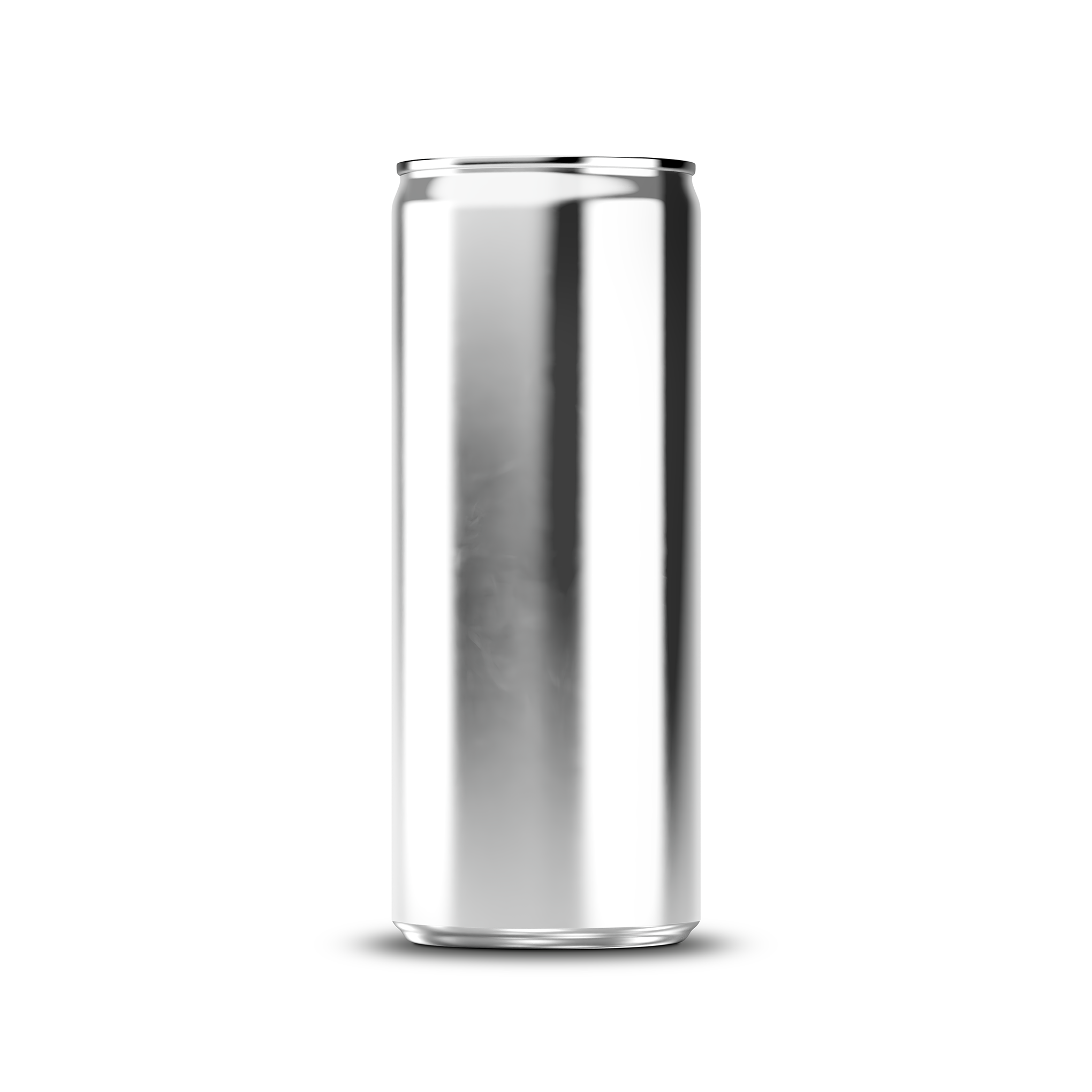 330ml 11oz sleek can mockup template – silver chrome finish, blank label area | Photoshop PSB | SIDEPEACE