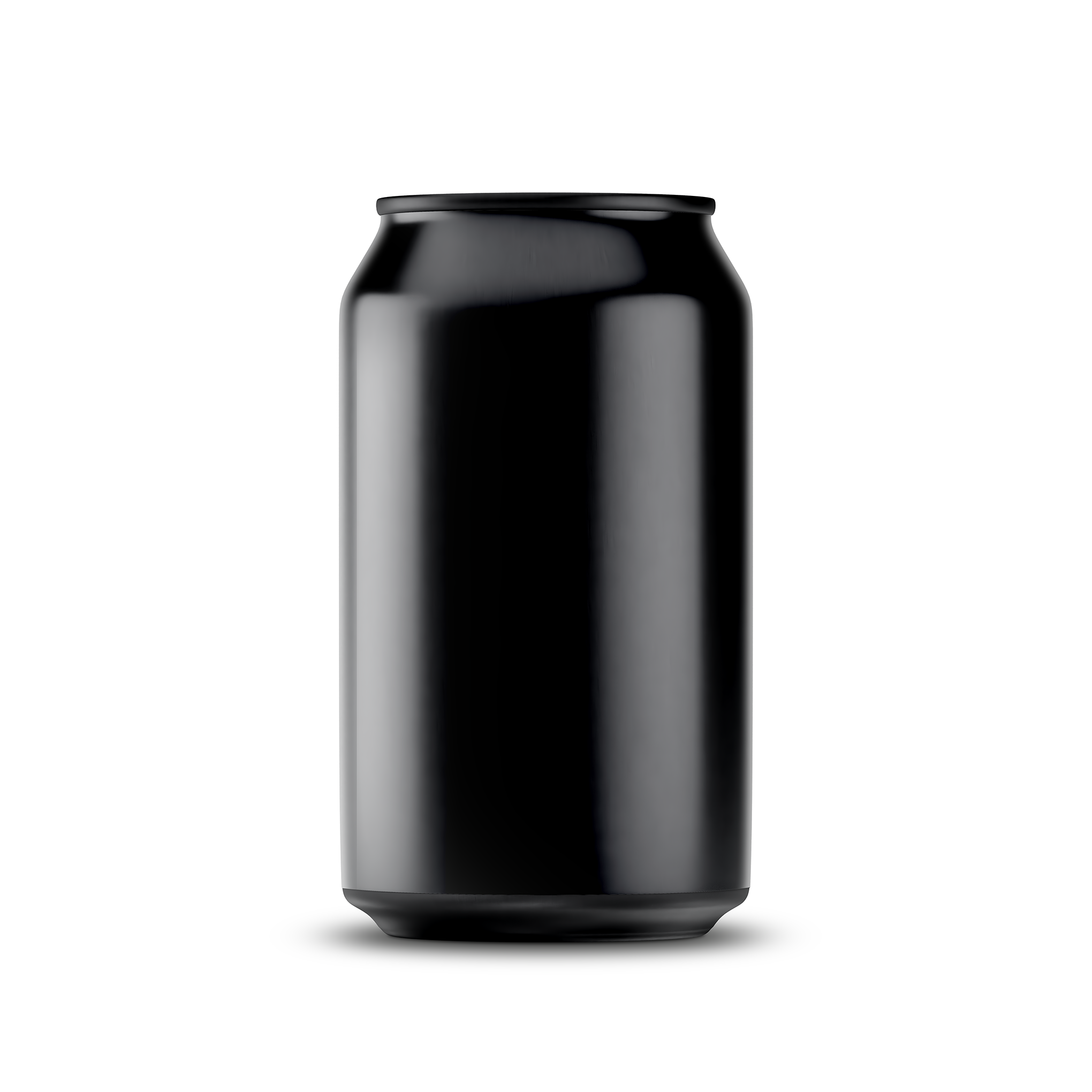 355ml 12oz classic can mockup template – black brushed finish, blank label area | Photoshop PSB | SIDEPEACE