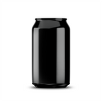 355ml 12oz classic can mockup template – black chrome finish, blank label area | Photoshop PSB | SIDEPEACE