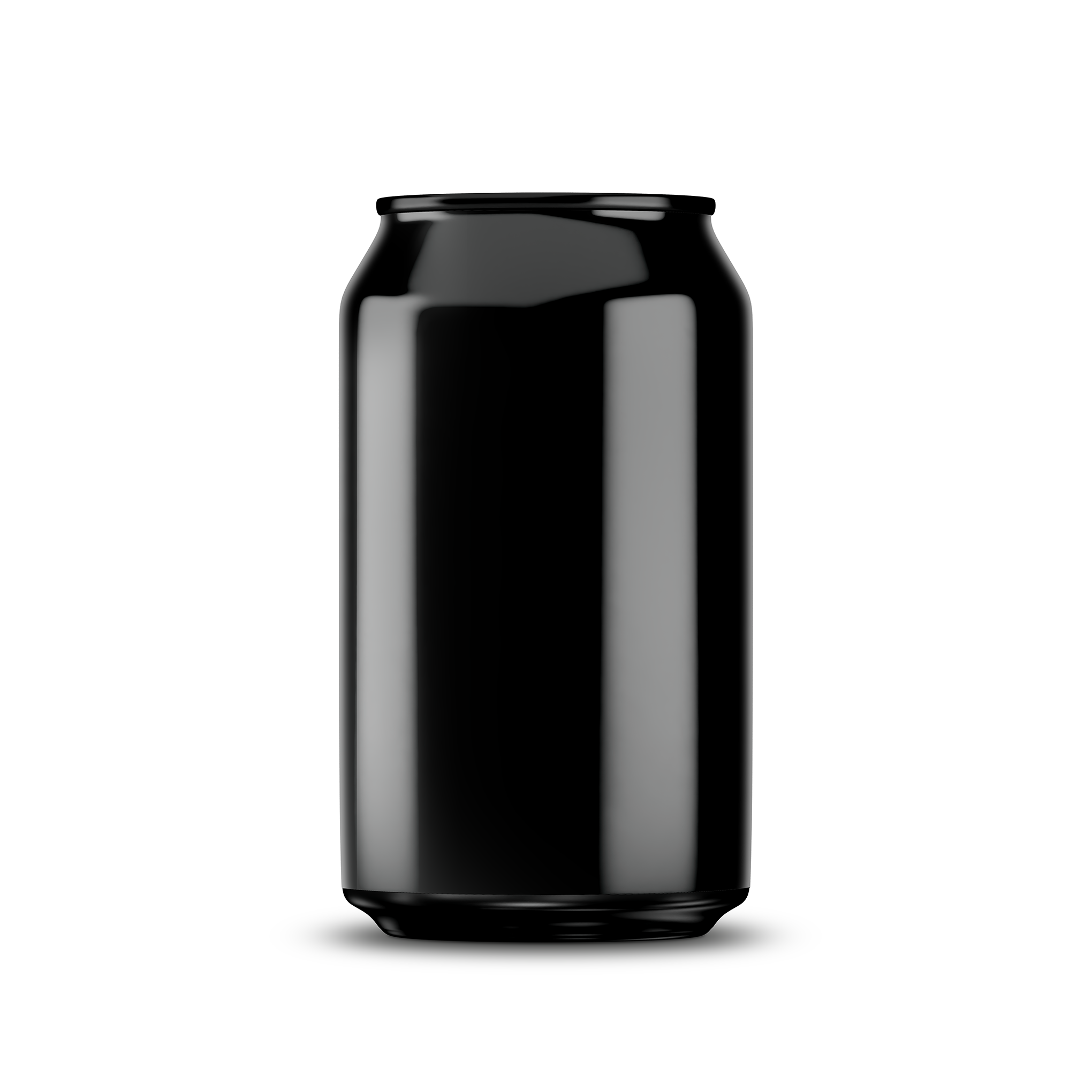 355ml 12oz classic can mockup template – black chrome finish, blank label area | Photoshop PSB | SIDEPEACE