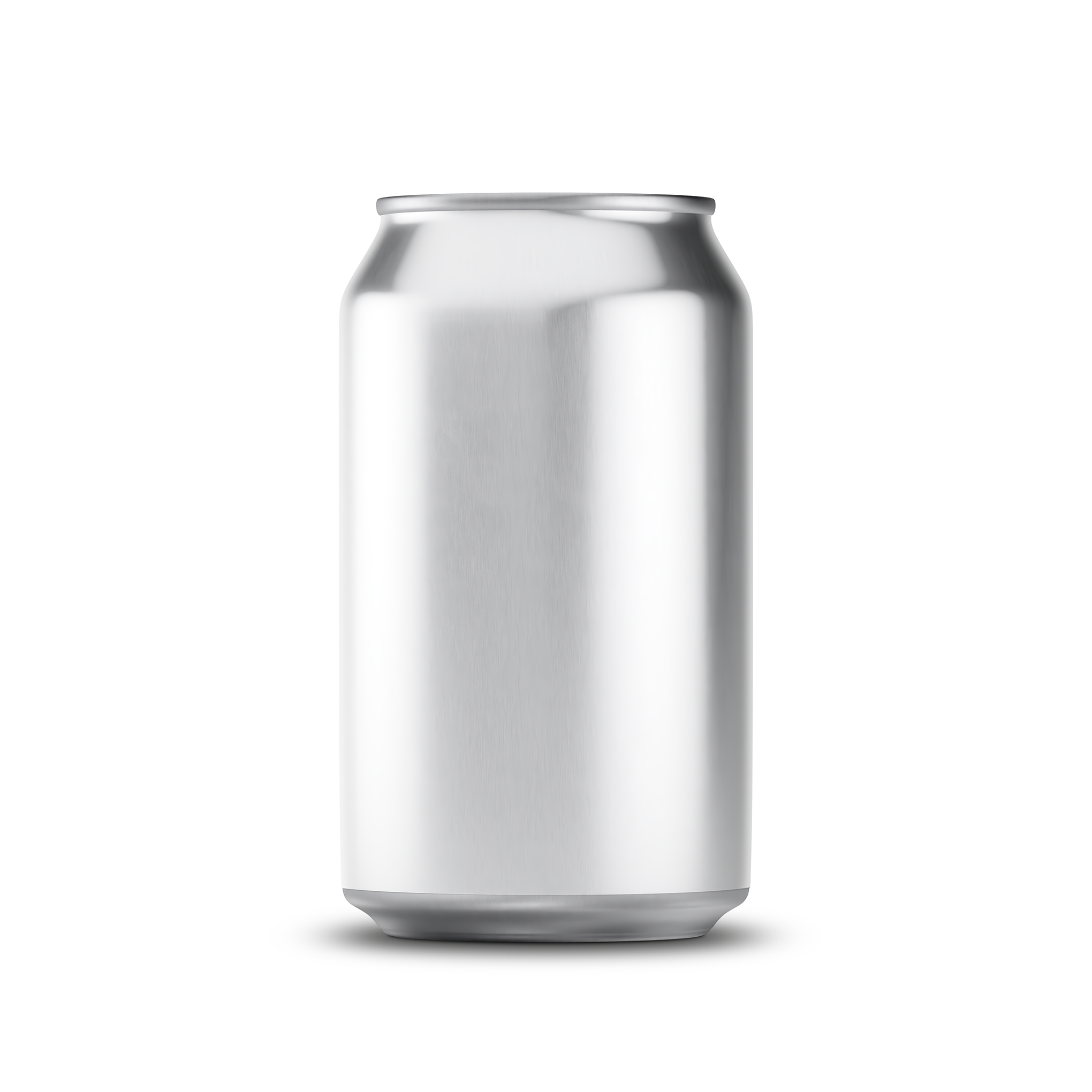 355ml 12oz classic can mockup template – silver brushed finish, blank label area | Photoshop PSB | SIDEPEACE
