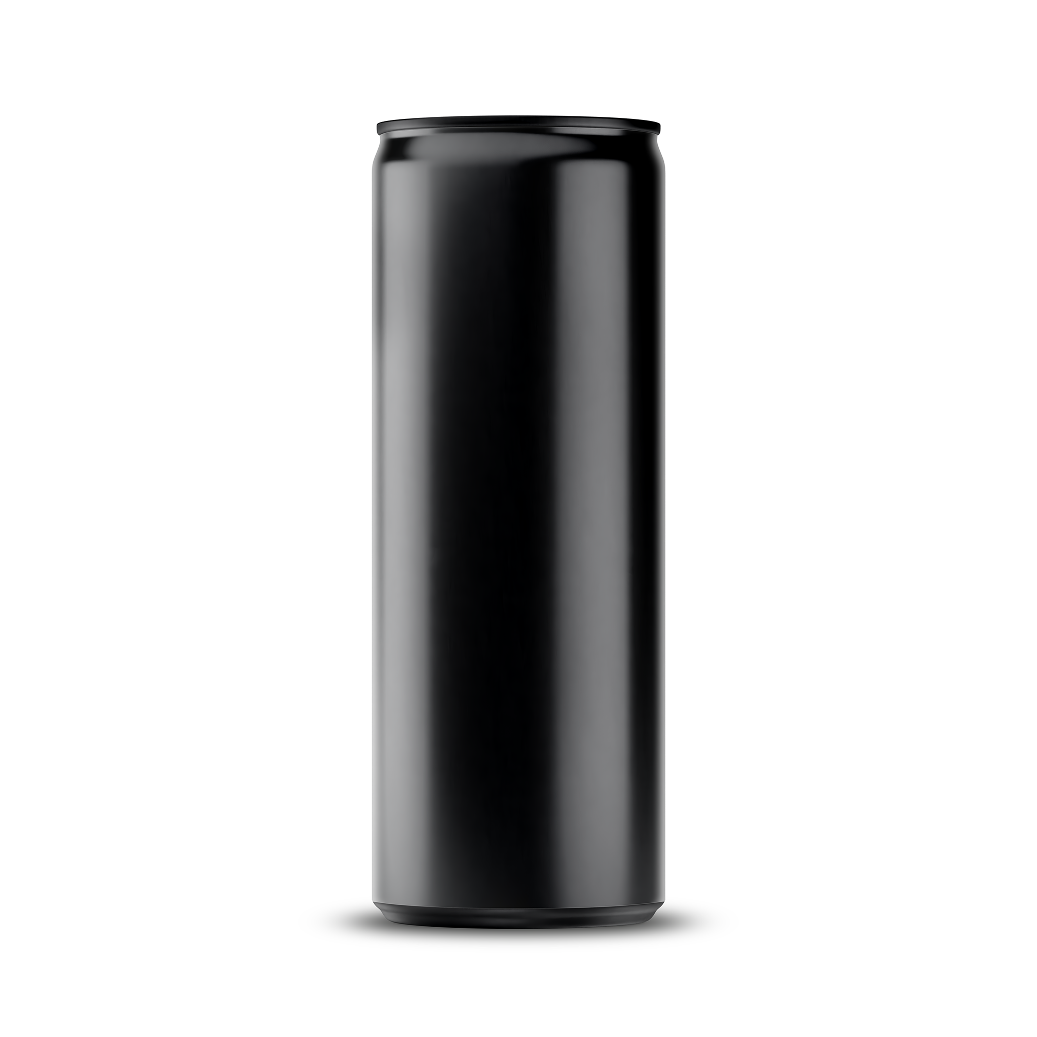 355ml 12oz sleek can mockup template – black brushed finish, blank label area | Photoshop PSB | SIDEPEACE