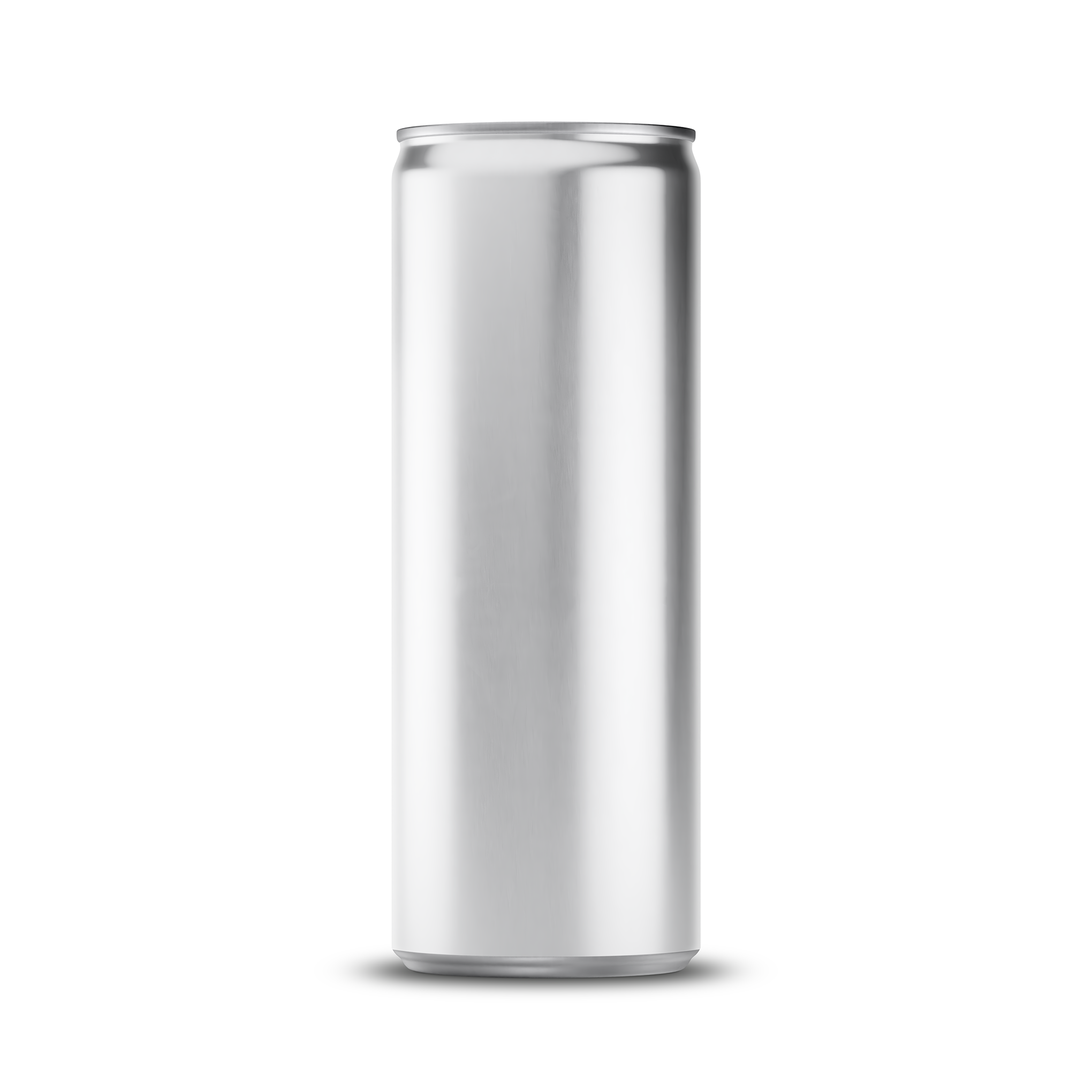 355ml 12oz sleek can mockup template – silver brushed finish, blank label area | Photoshop PSB | SIDEPEACE
