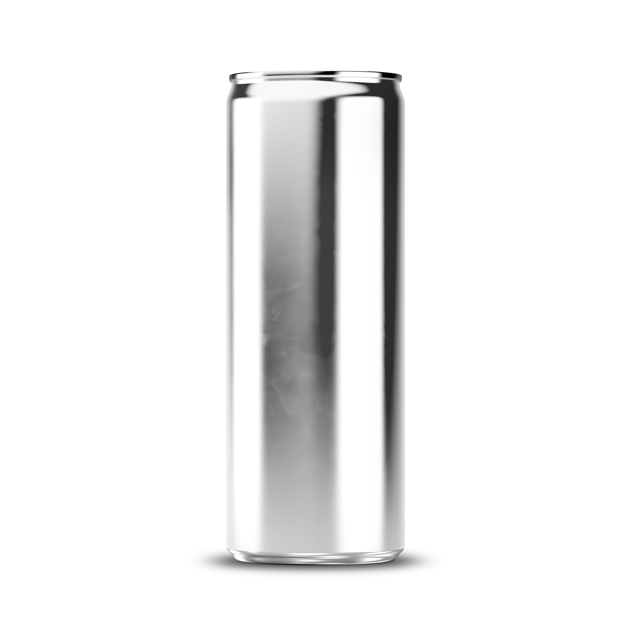 355ml 12oz sleek can mockup template – silver chrome finish, blank label area | Photoshop PSB | SIDEPEACE