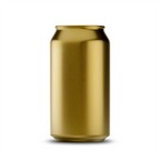 375ml classic can mockup template – gold brushed finish, blank label area | Photoshop PSB | SIDEPEACE