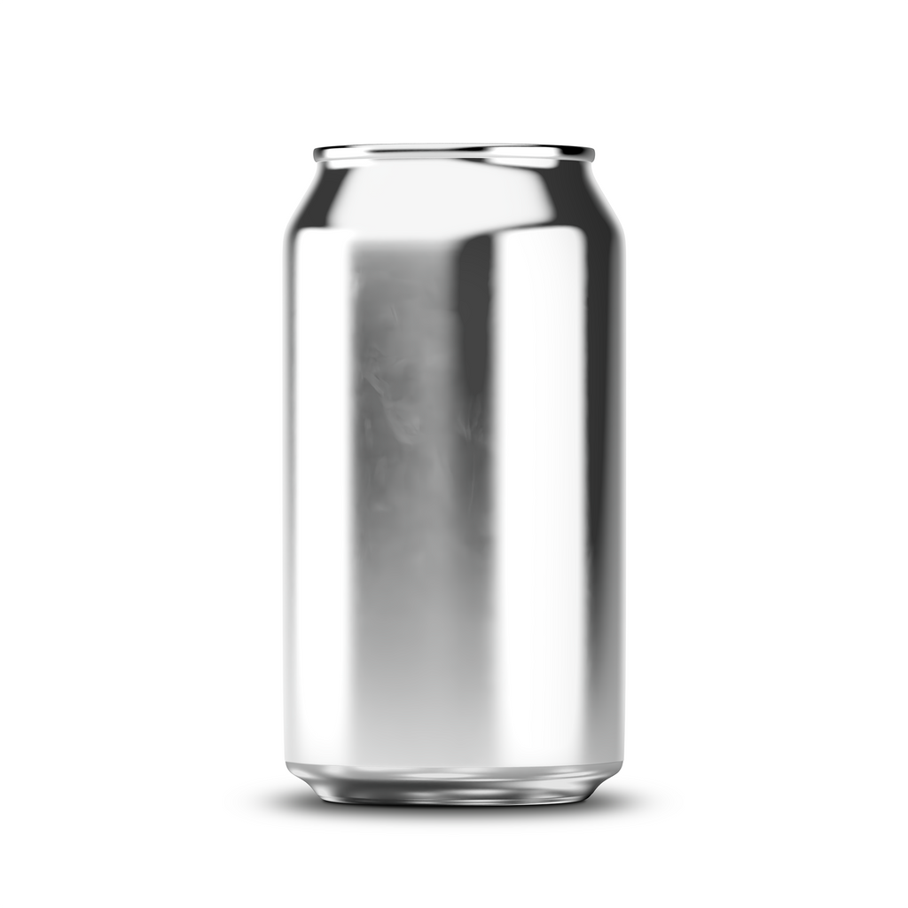375ml classic can mockup template – silver chrome finish, blank label area | Photoshop PSB | SIDEPEACE
