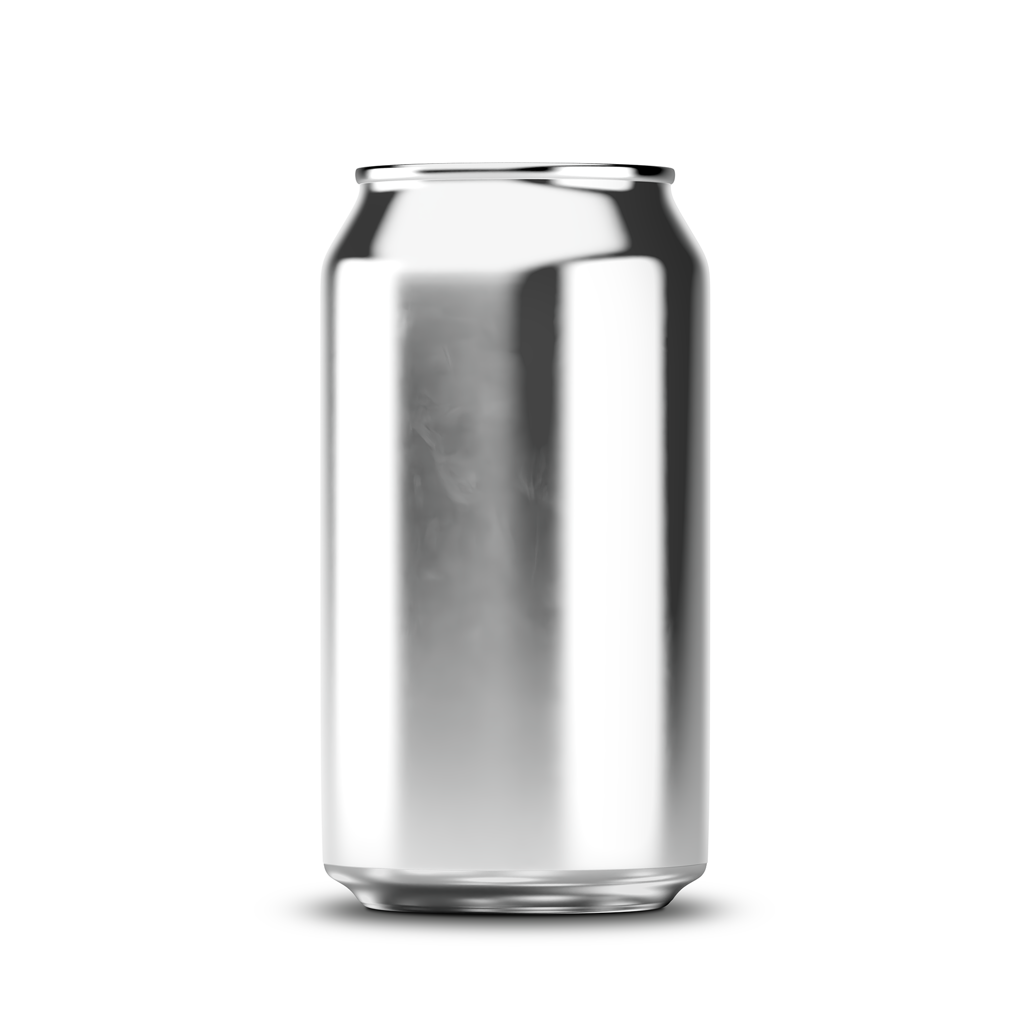 375ml classic can mockup template – silver chrome finish, blank label area | Photoshop PSB | SIDEPEACE
