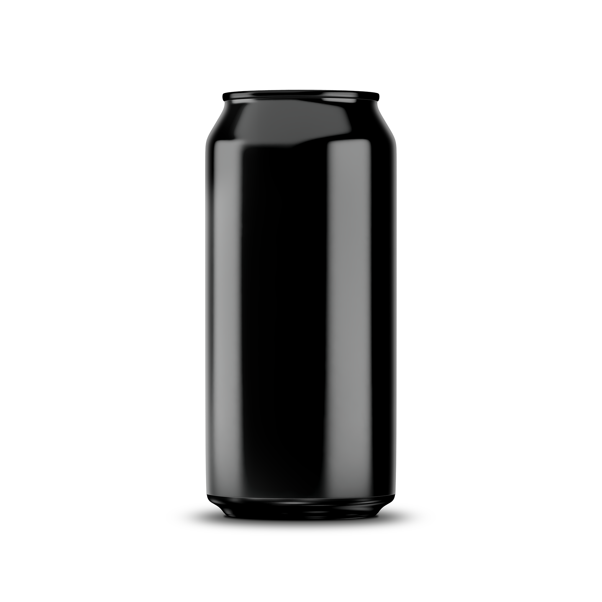 440ml 15oz classic can mockup template – black chrome finish, blank label area | Photoshop PSB | SIDEPEACE