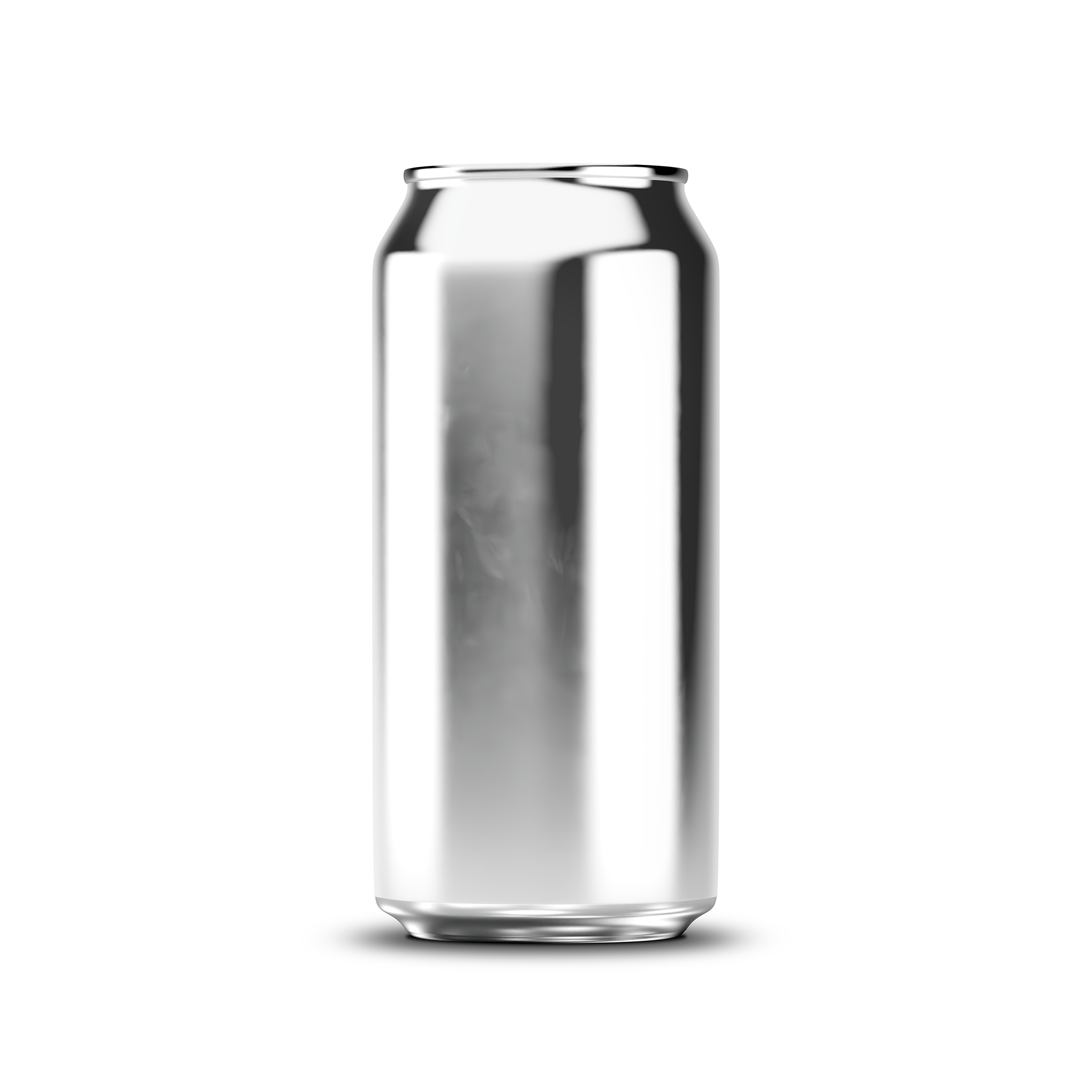 440ml 15oz classic can mockup template – silver chrome finish, blank label area | Photoshop PSB | SIDEPEACE