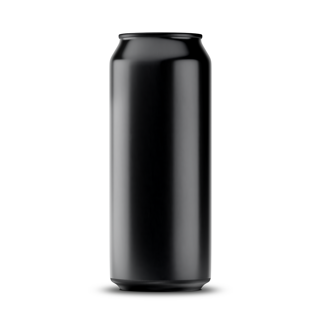500ml 16oz tallboy can mockup template – black brushed finish, blank label area | Photoshop PSB | SIDEPEACE