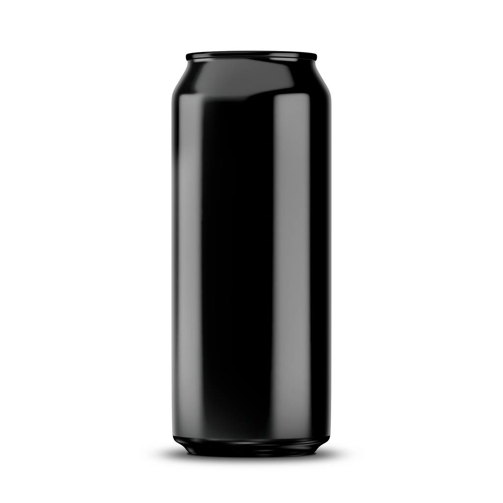500ml 16oz tallboy can mockup template – black chrome finish, blank label area | Photoshop PSB | SIDEPEACE
