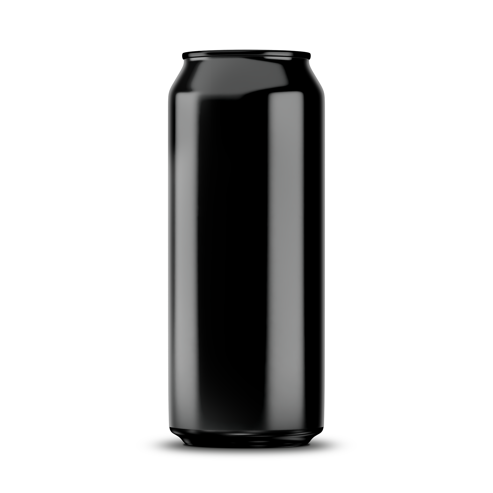 500ml 16oz tallboy can mockup template – black chrome finish, blank label area | Photoshop PSB | SIDEPEACE