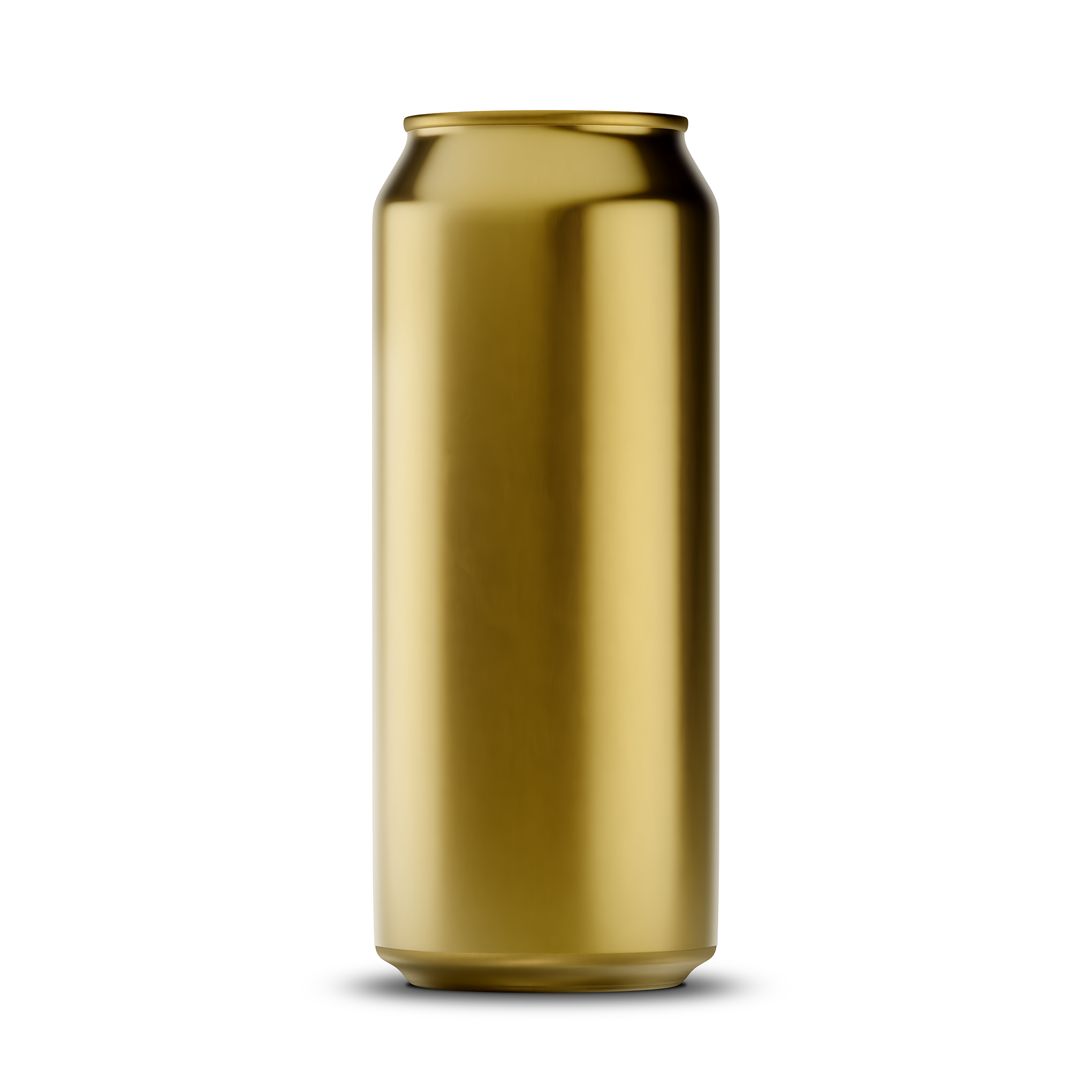 500ml 16oz tallboy can mockup template – gold brushed finish, blank label area | Photoshop PSB | SIDEPEACE