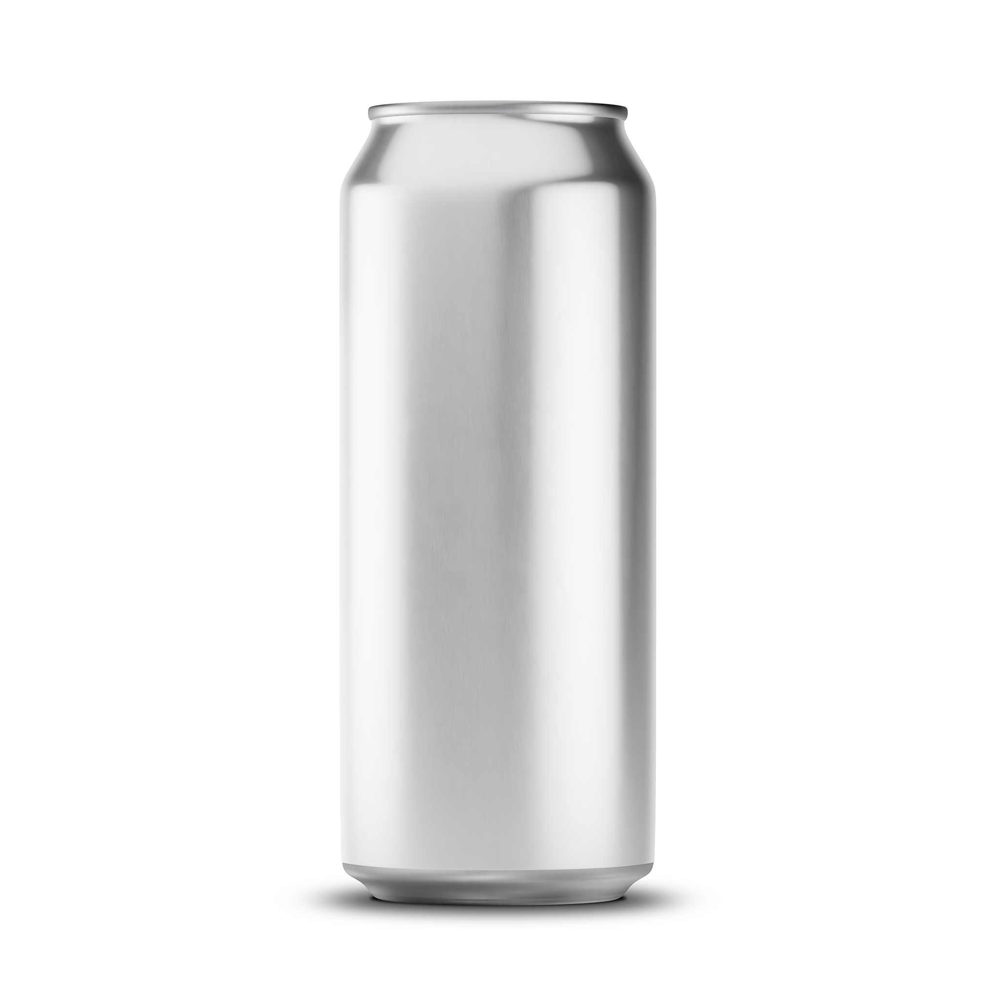 500ml 16oz tallboy can mockup template – silver brushed finish, blank label area | Photoshop PSB | SIDEPEACE