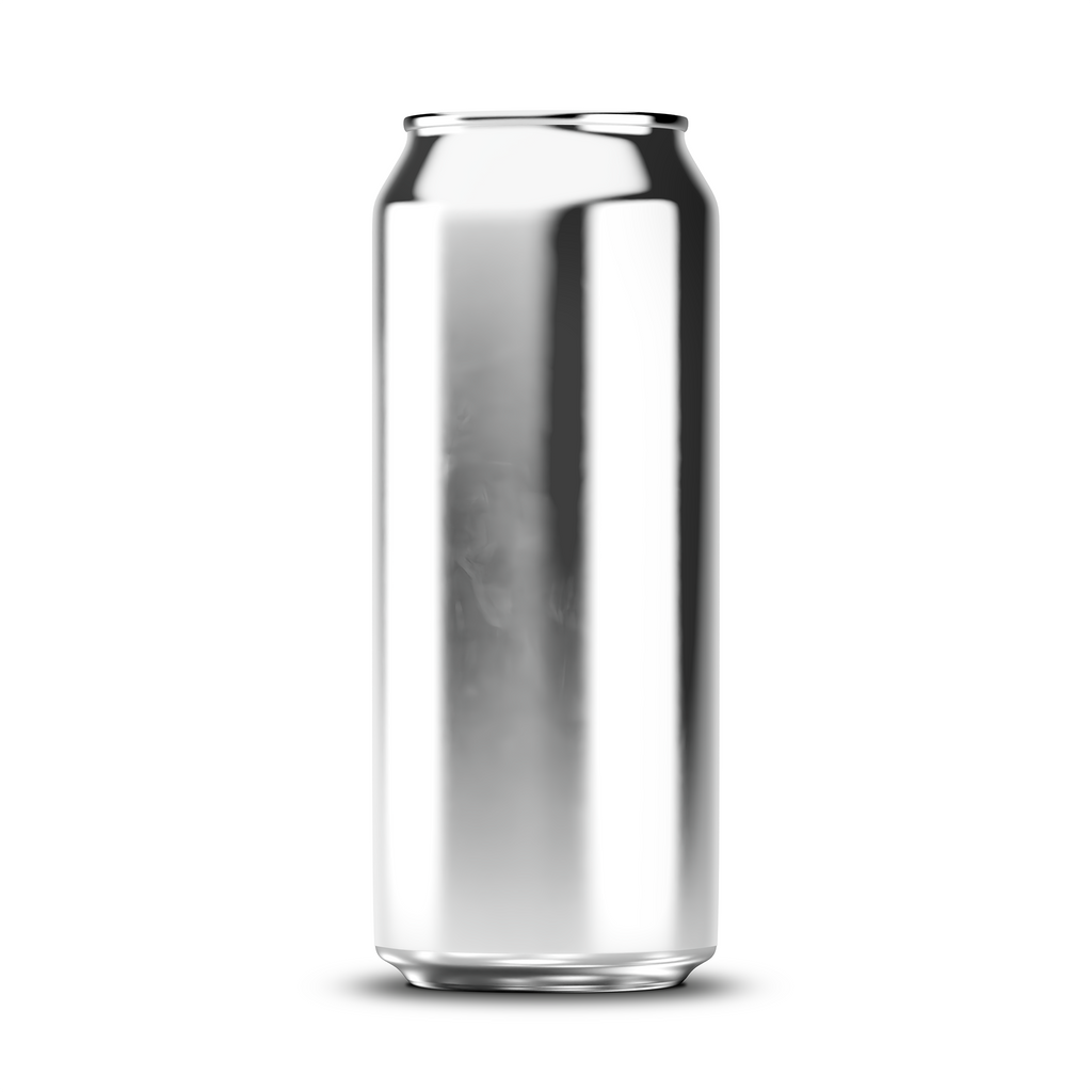 500ml 16oz tallboy can mockup template – silver chrome finish, blank label area | Photoshop PSB | SIDEPEACE