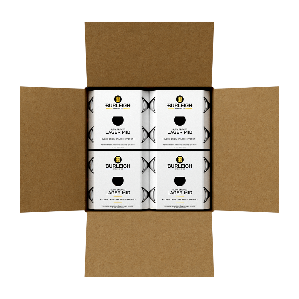 Burleigh Brewing CGI Product Library Can cartons