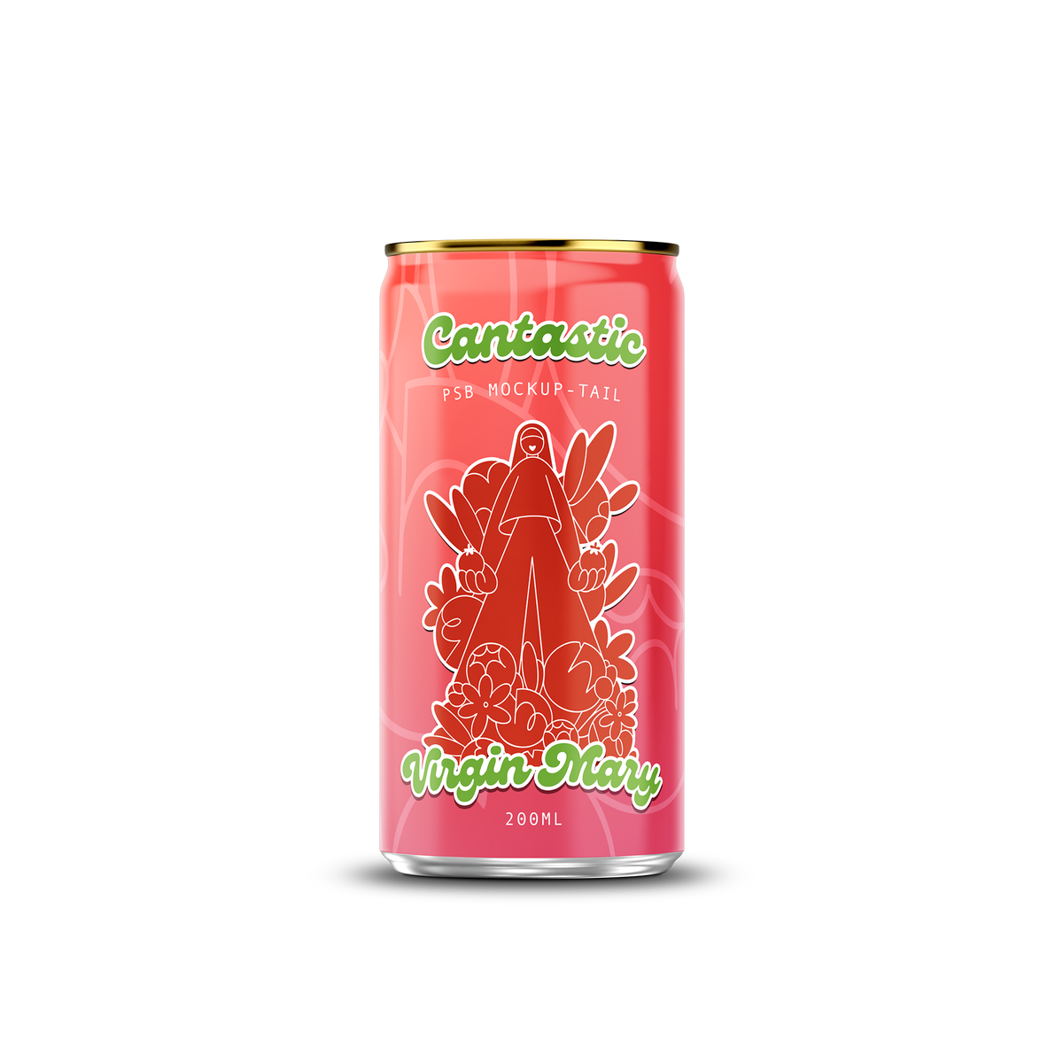 200ml / 6.8 oz Slim Can Photoshop Mockup Template